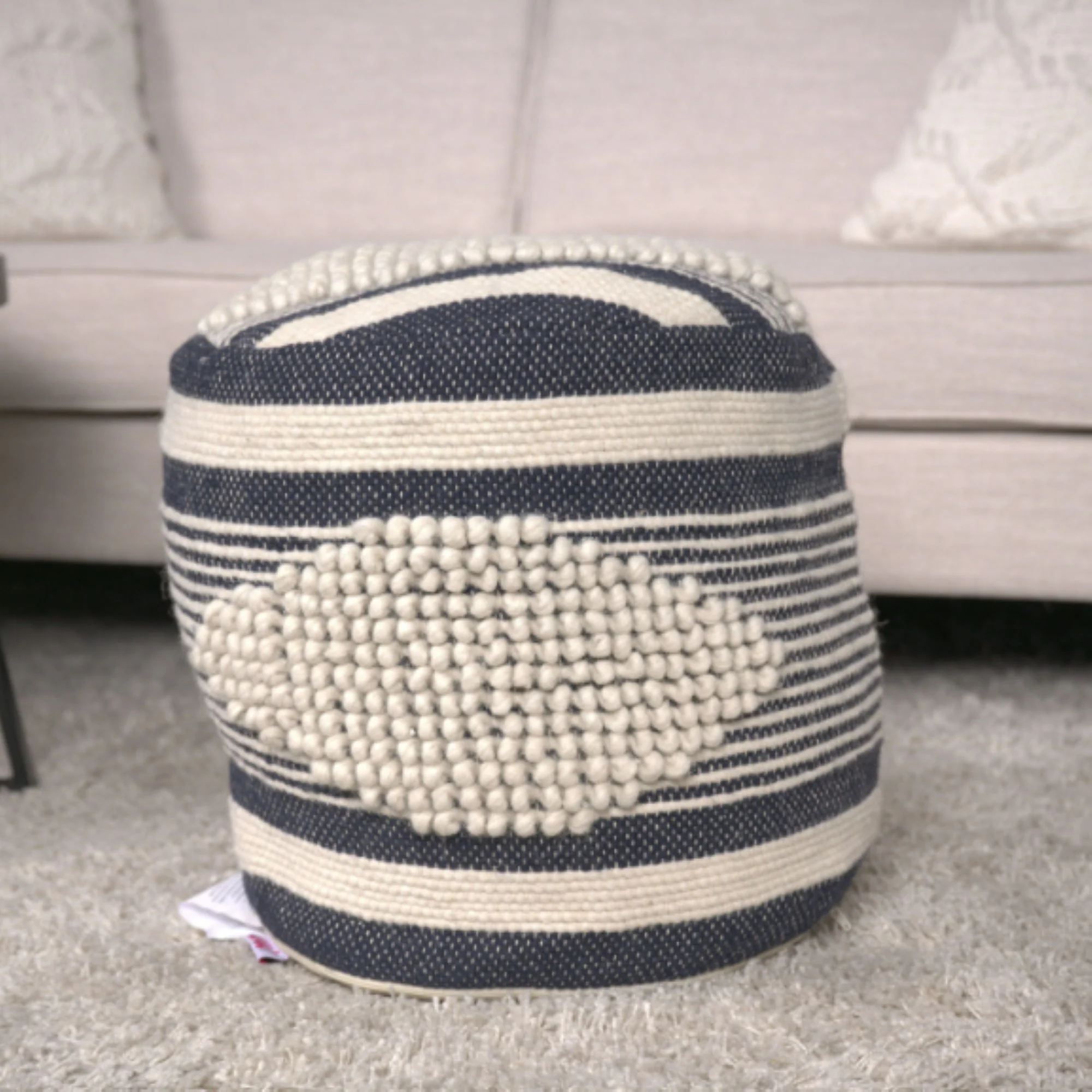 Diamond - Handcrafted Cylindrical Pouf - Image 9