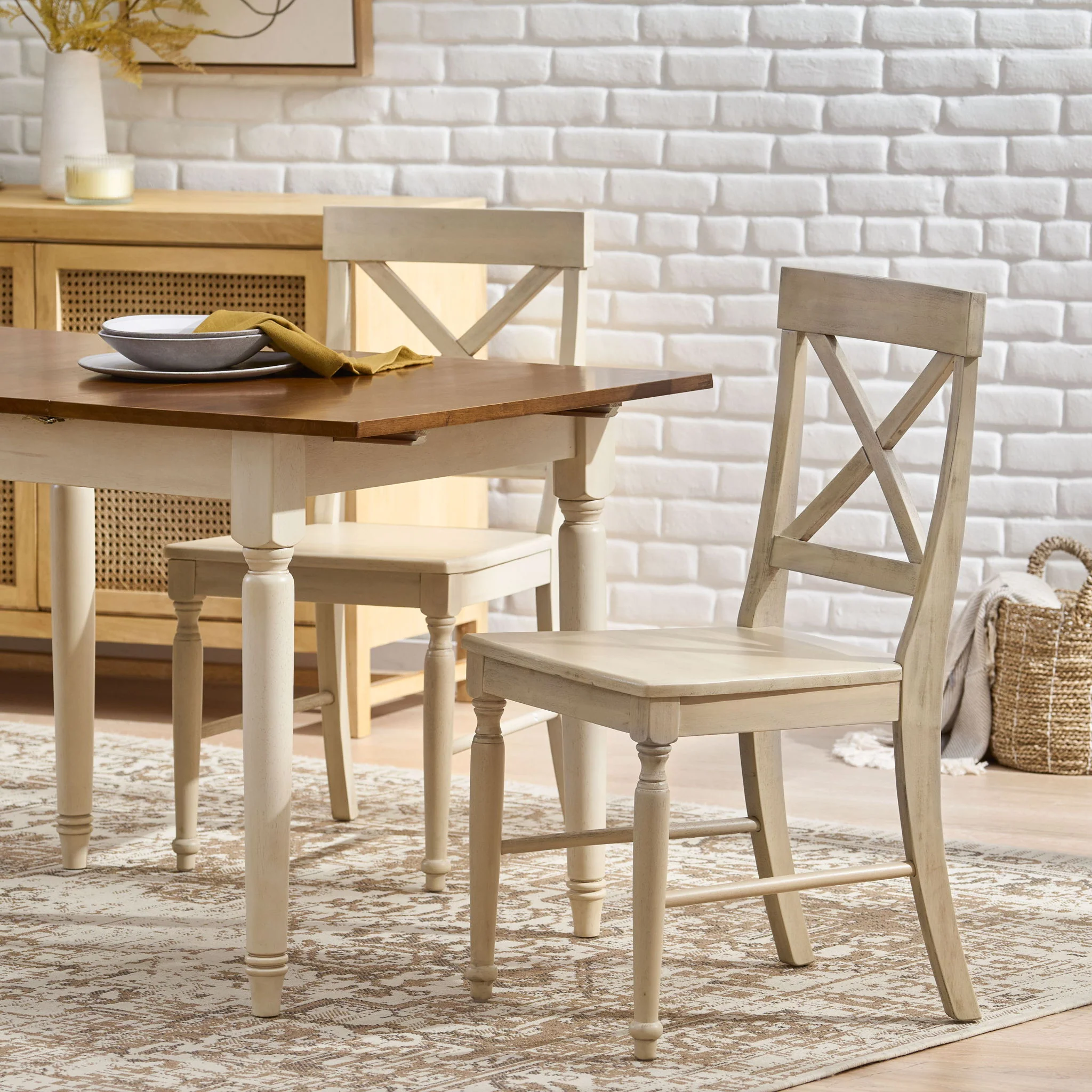 Dining Chair With X Shaped Back (Set of 2) - Image 6