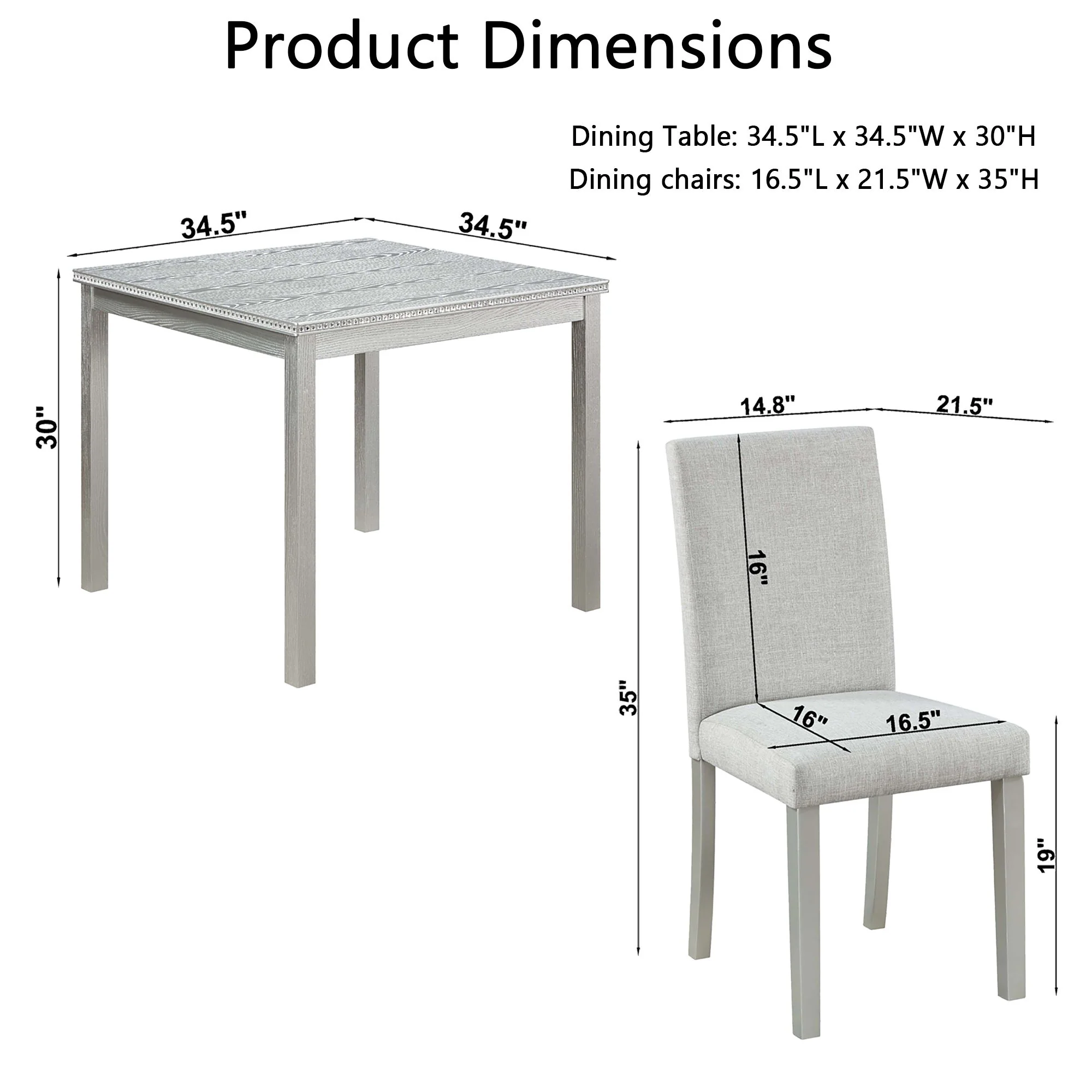 Dining Table Set With Crystal Decoration And Upholstered Chairs - Image 17