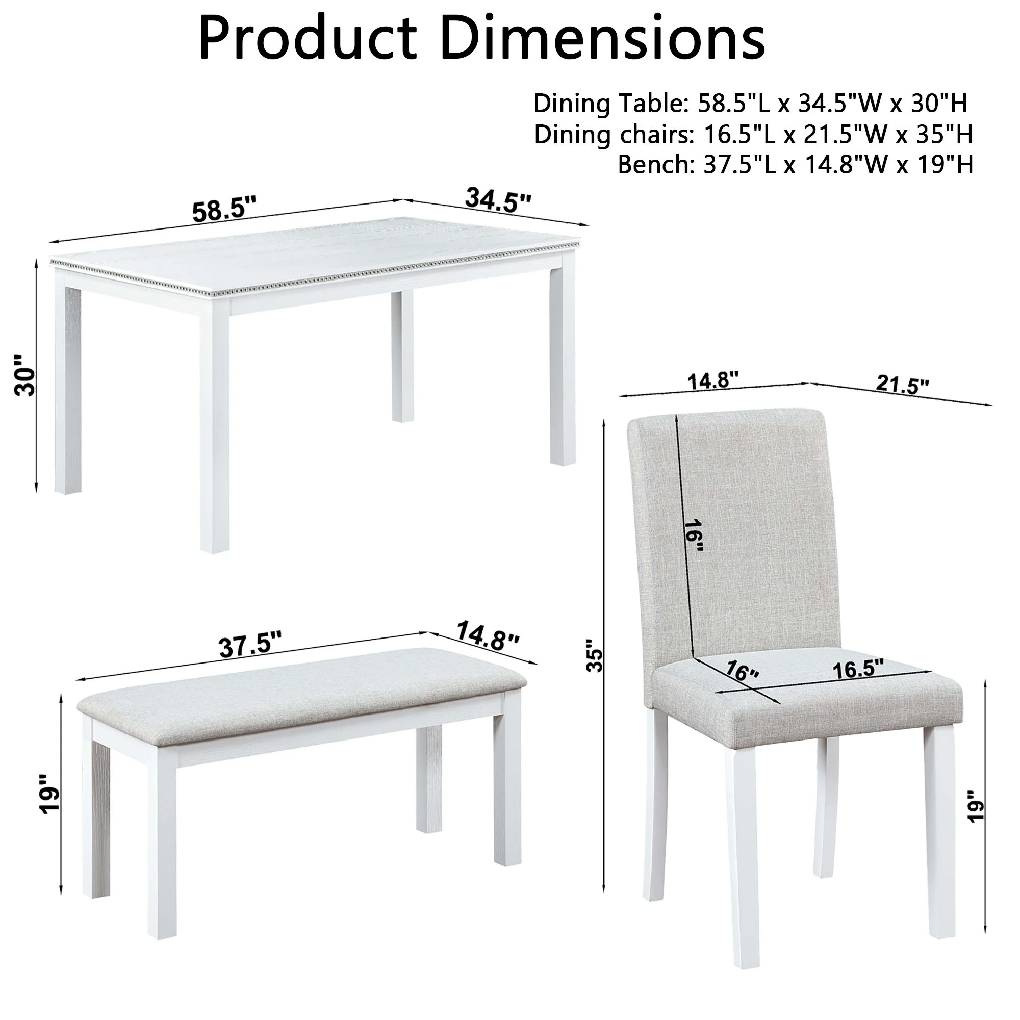 Dining Table Set With Crystal Decoration And Upholstered Chairs - Image 18