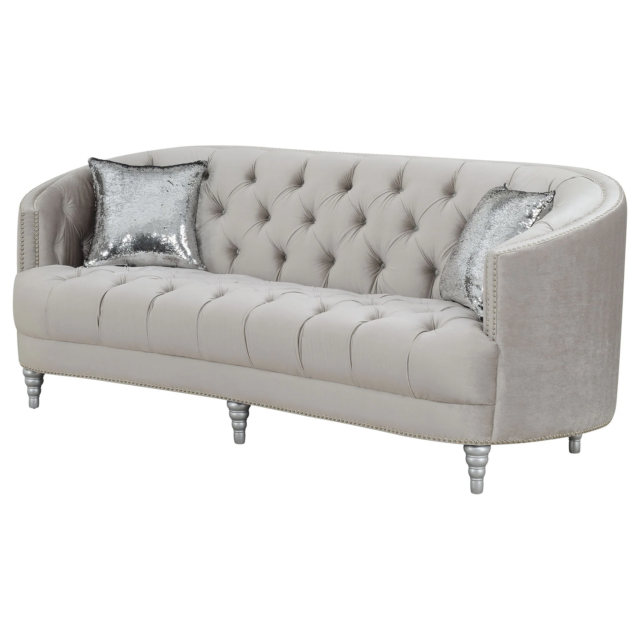 Dolby - Sofa With Tufted Living Room Sofa - Gray - Image 4