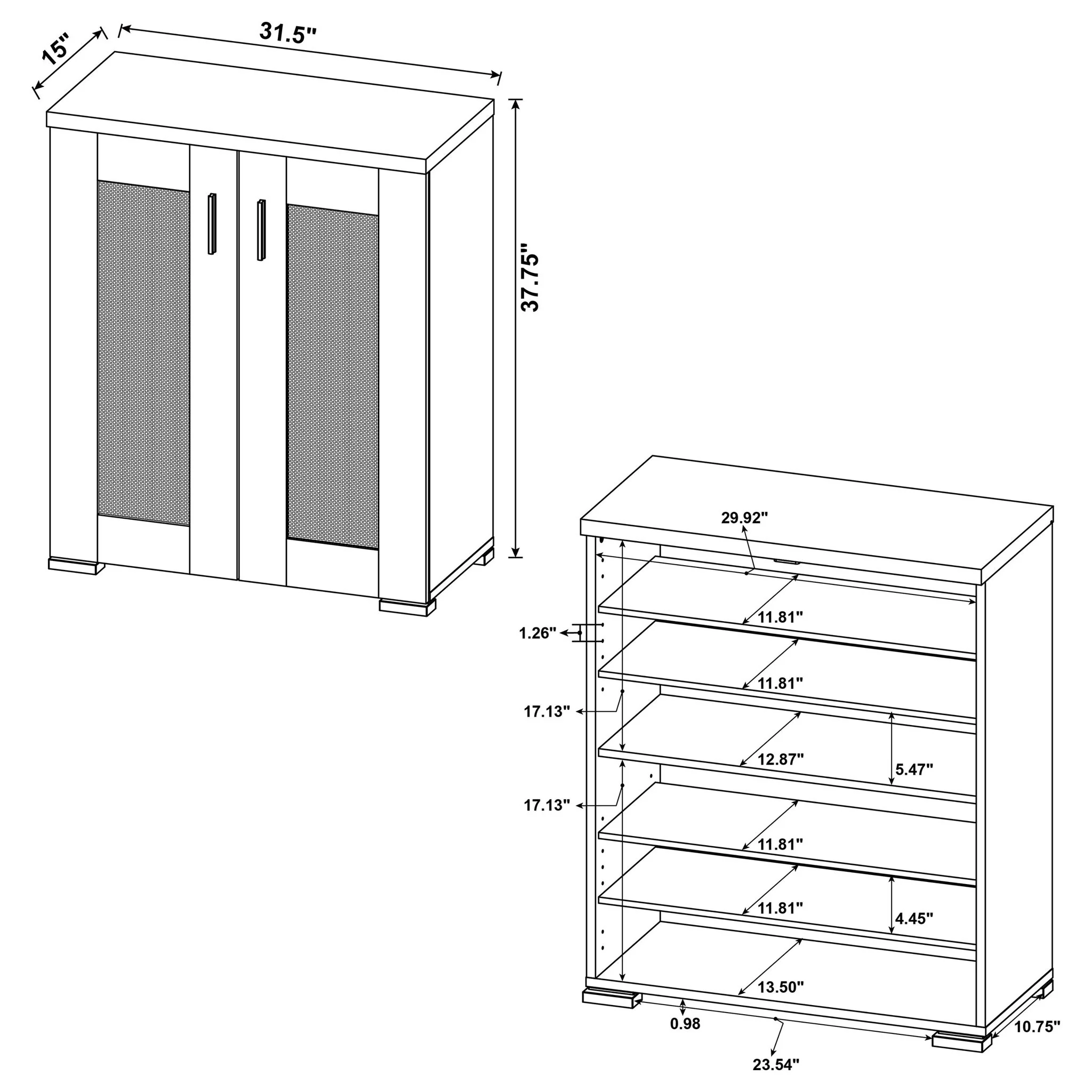 Door Accent Cabinet With Screens - Brown - Image 3