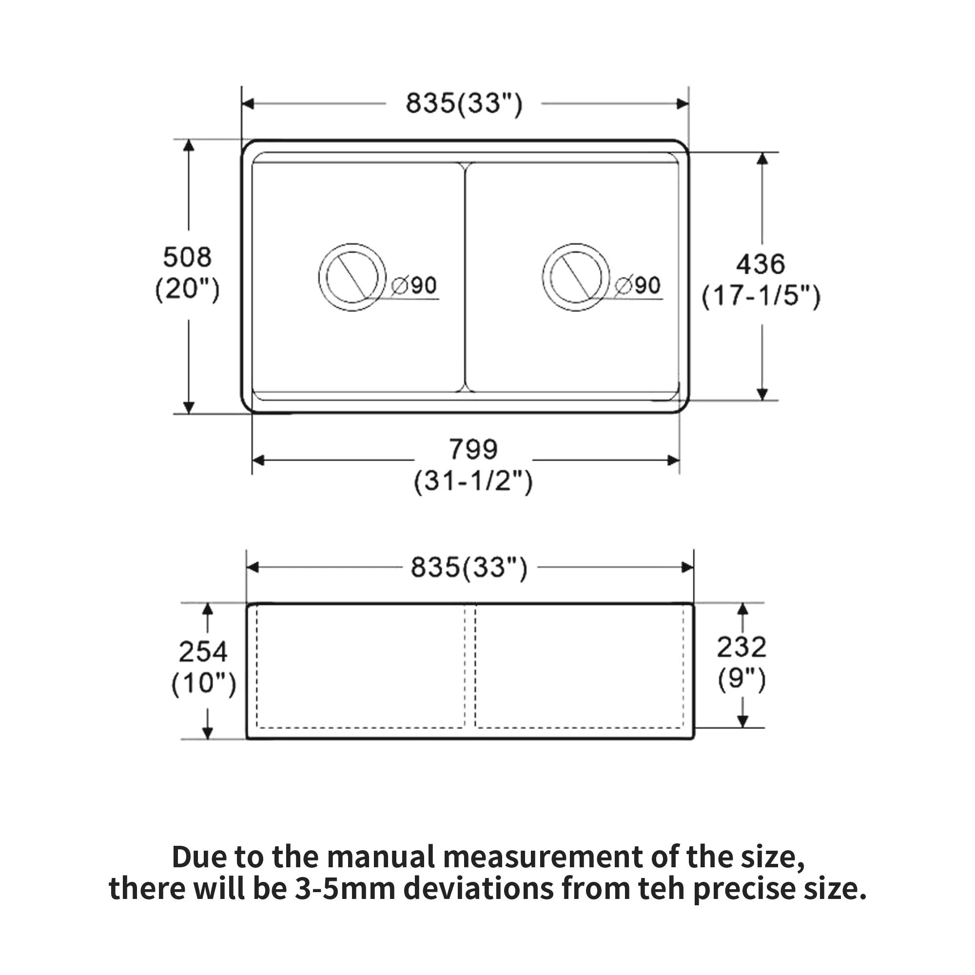 Double Bowl Sink Workstation 33" With Built In Work Surface And Accessories - White - Image 2