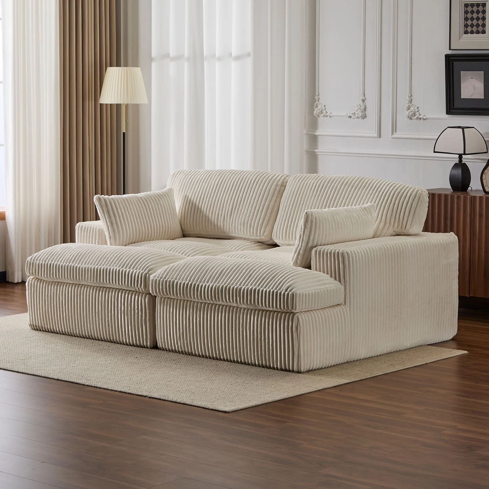 Double Chaise Lounge Chair, Oversized Upholstered Sleeper Cloud Couch - Image 15