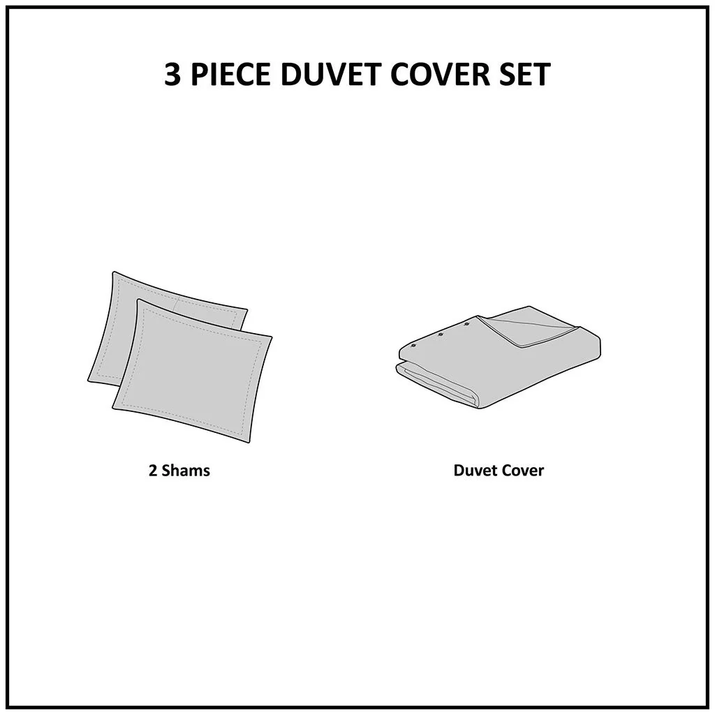Dover - 3 Piece Organic Oversized Duvet Cover Set - Natural - Image 2