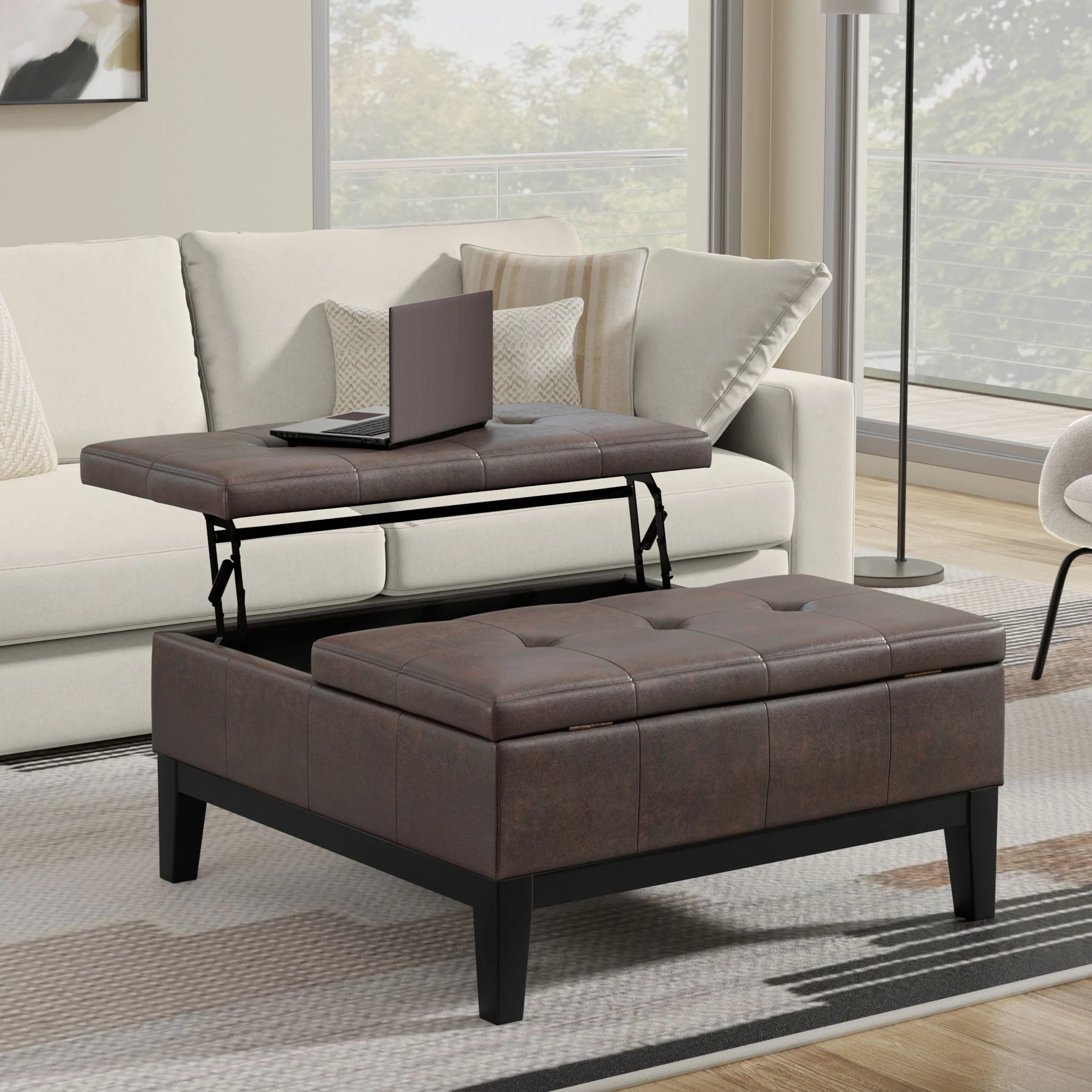 Dover - Multifunctional Lift Top Coffee Table Storage Ottoman - Image 15
