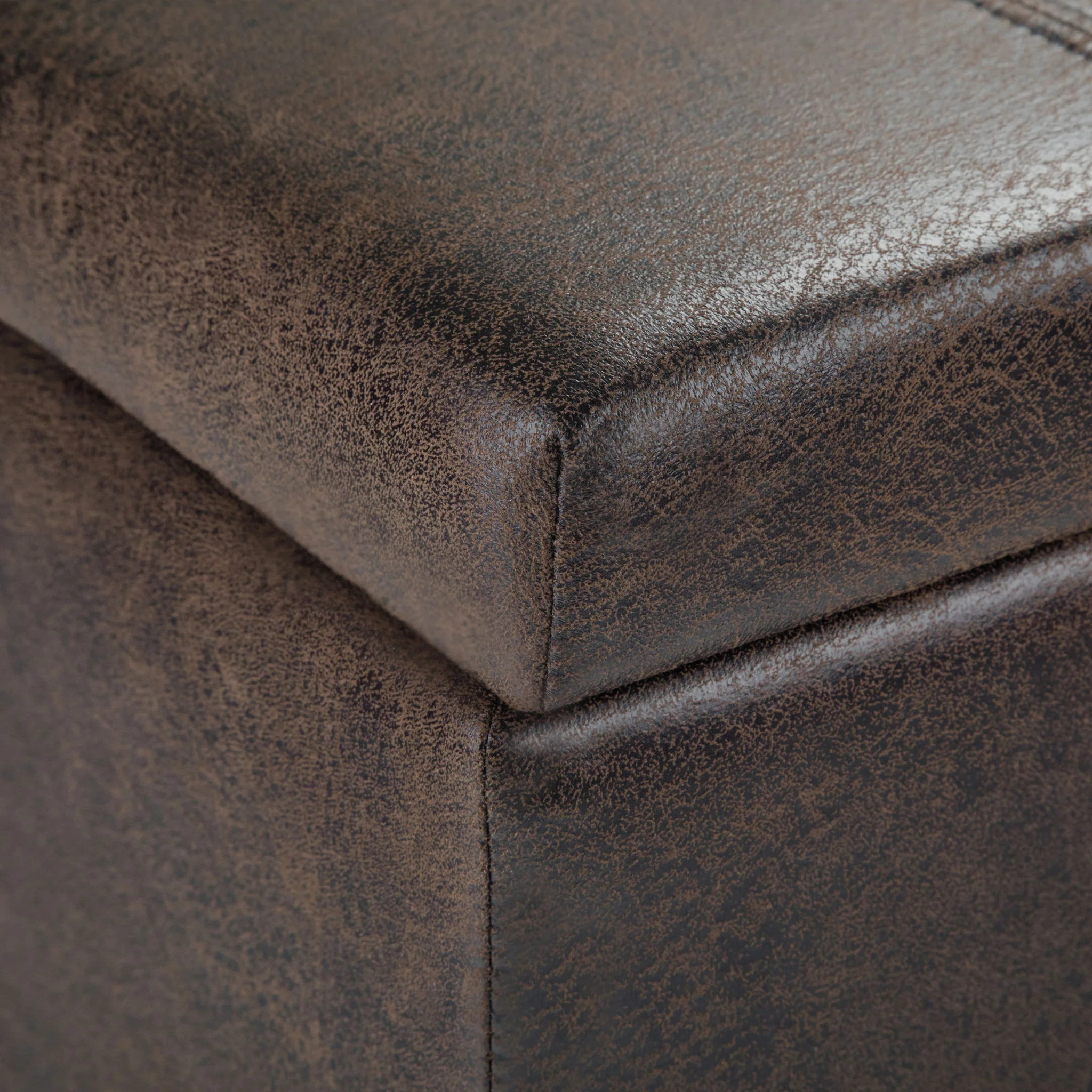 Dover - Storage Ottoman Bench - Distressed Brown - Image 2