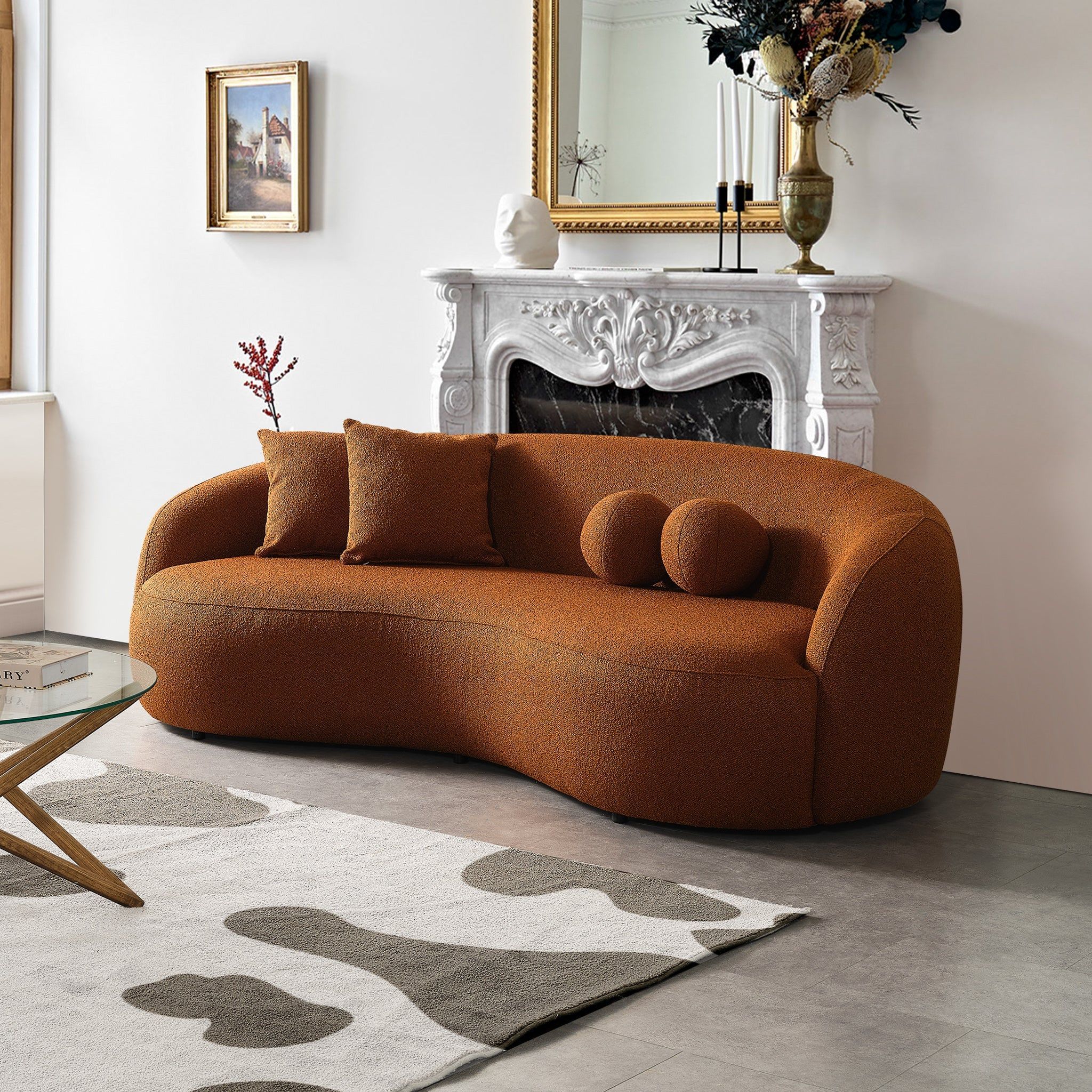Drake - Japandi Style Curvy Boucle Sofa - Image 5
