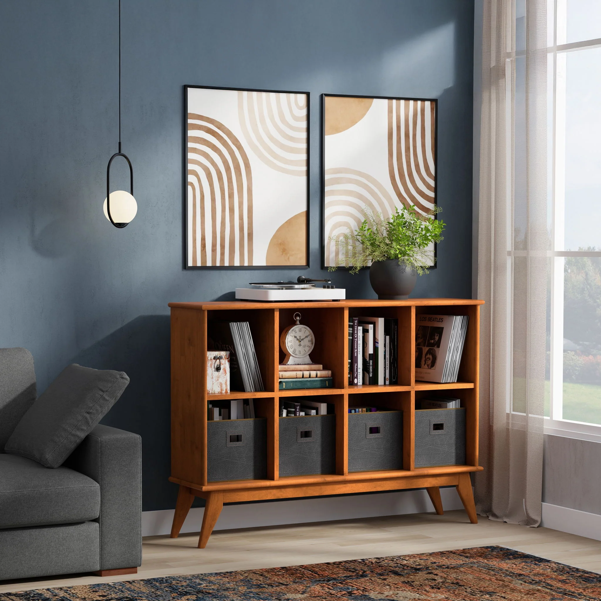 Draper - Mid Century 8 Cube Storage Sofa Table - Image 4