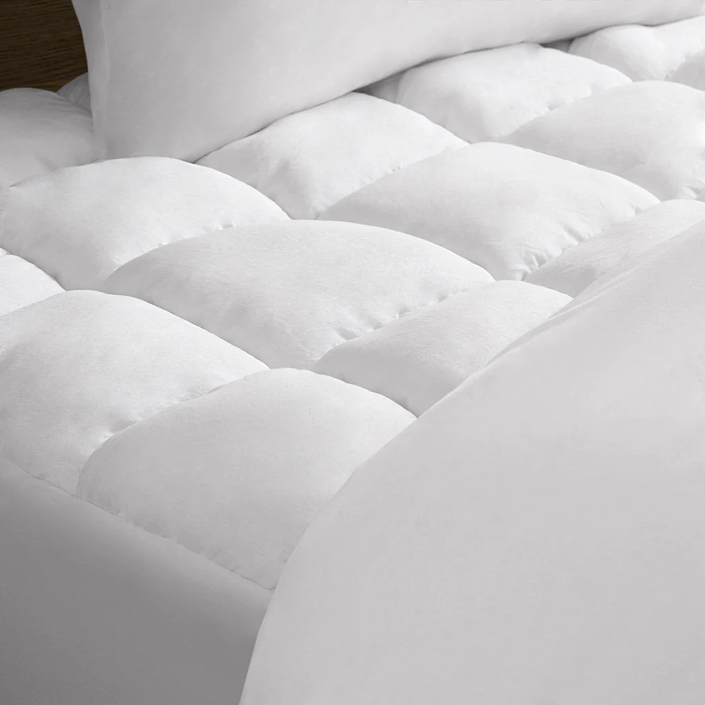 Dream Puff - Overfilled Down Alternative King Mattress Pad - White - Image 3