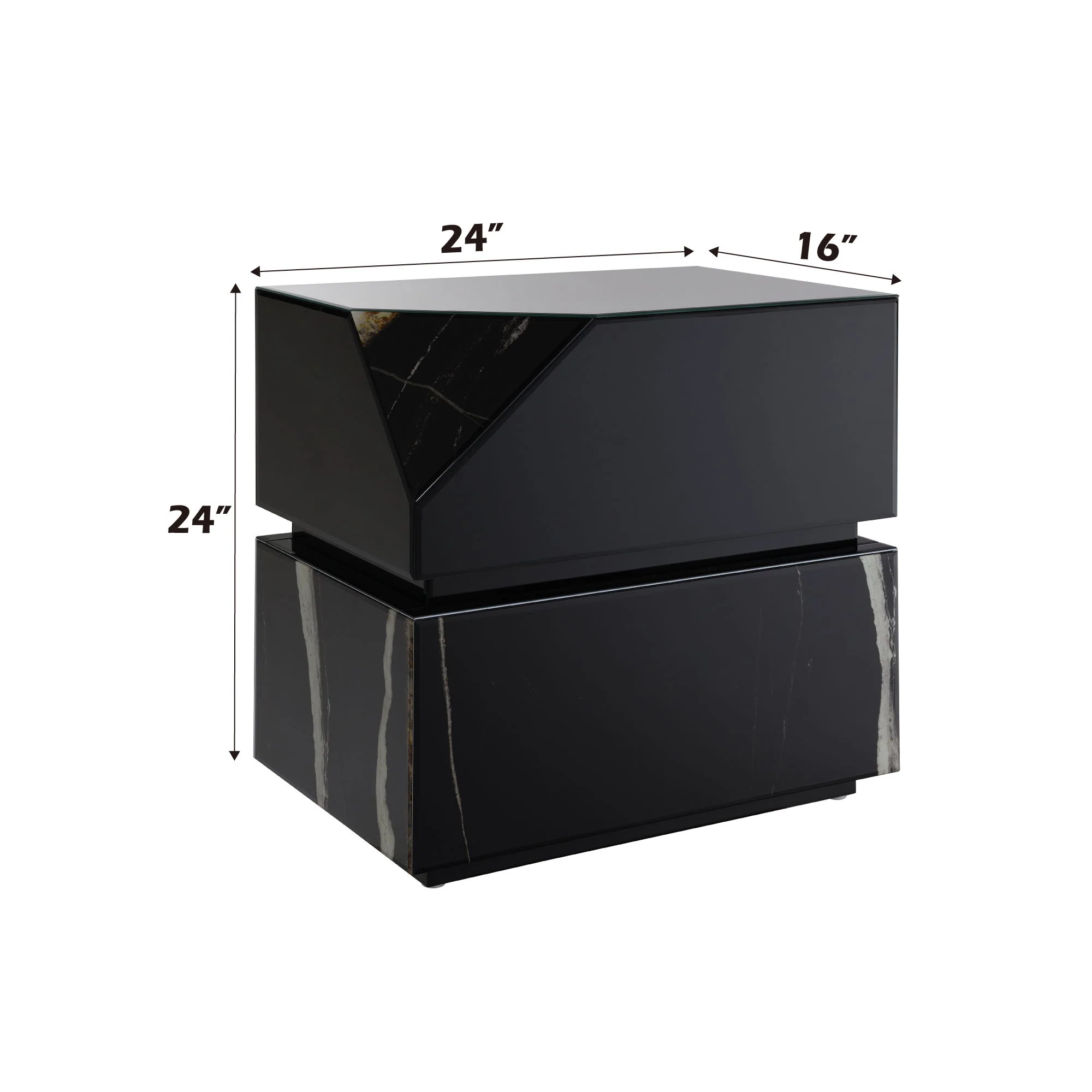 Drisana - Mirrored End Table - Black - Image 4