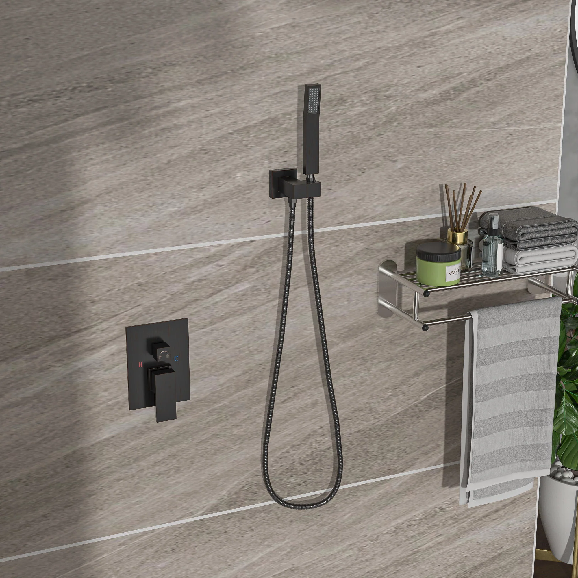 Dual Shower Head System With Ceiling Mount And Rough In Valve - Image 8