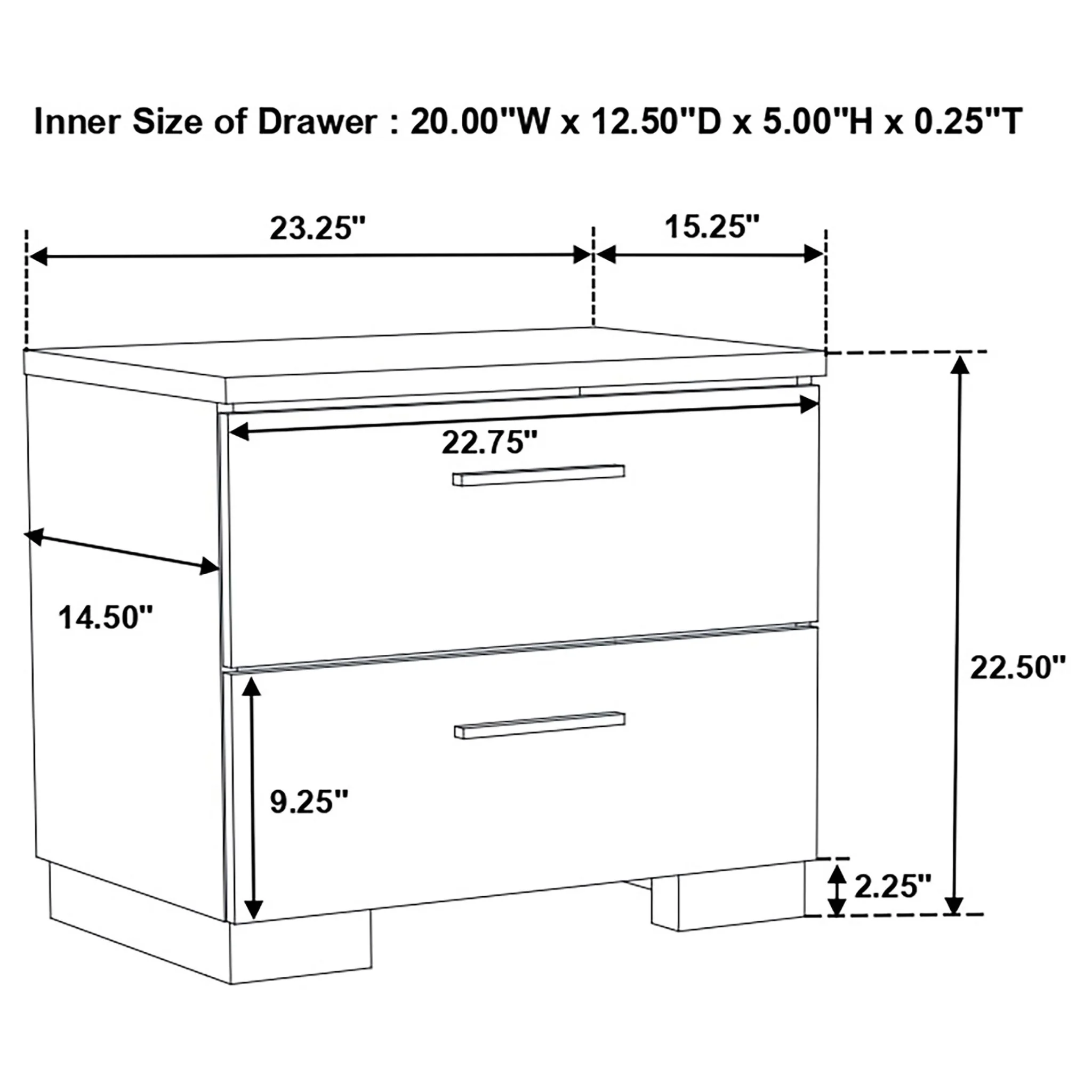 Dulcey - 2 Drawer Nightstand - Gloss White - Image 4