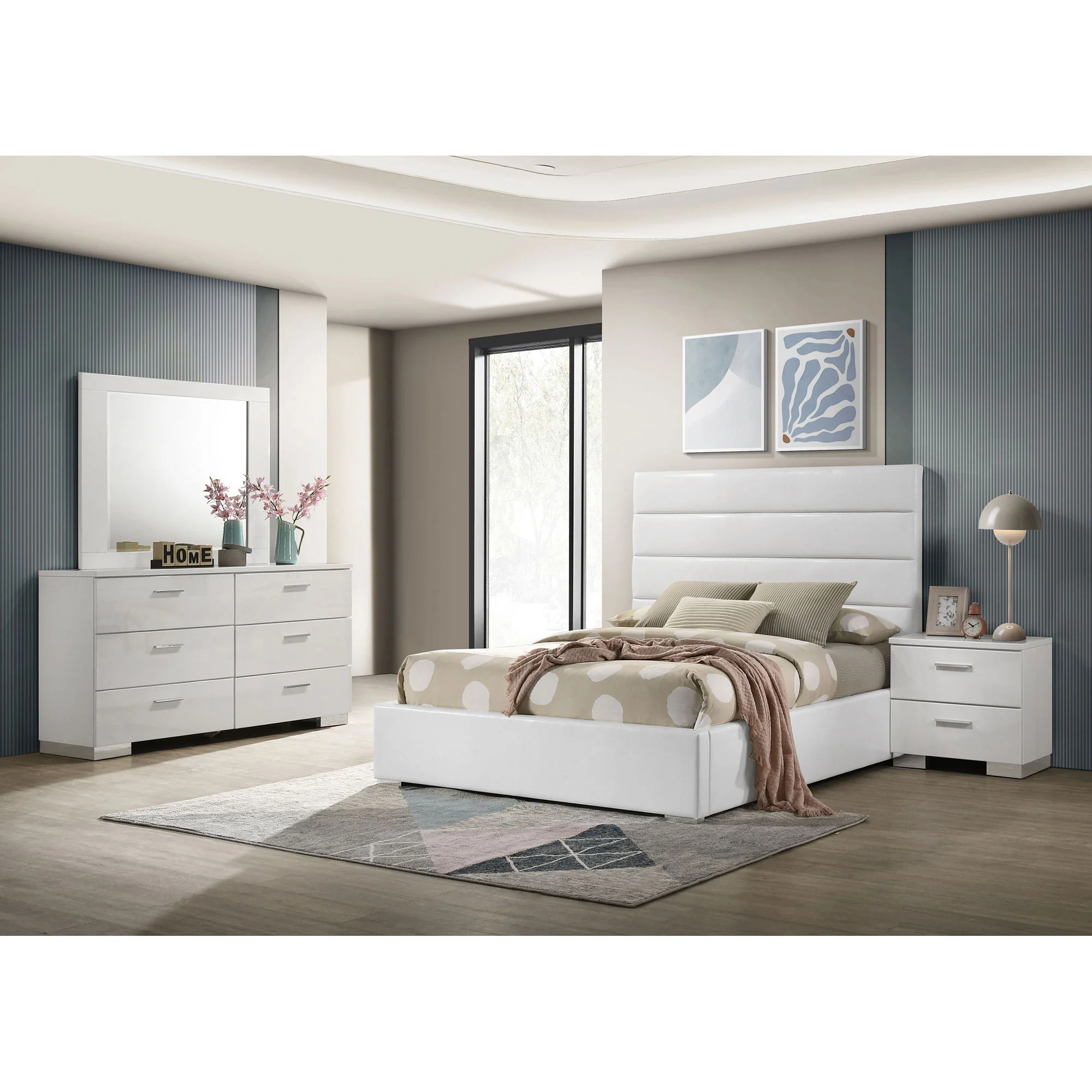 Dulcey - Bedroom Set With Modern Tufted Headboard - Image 2