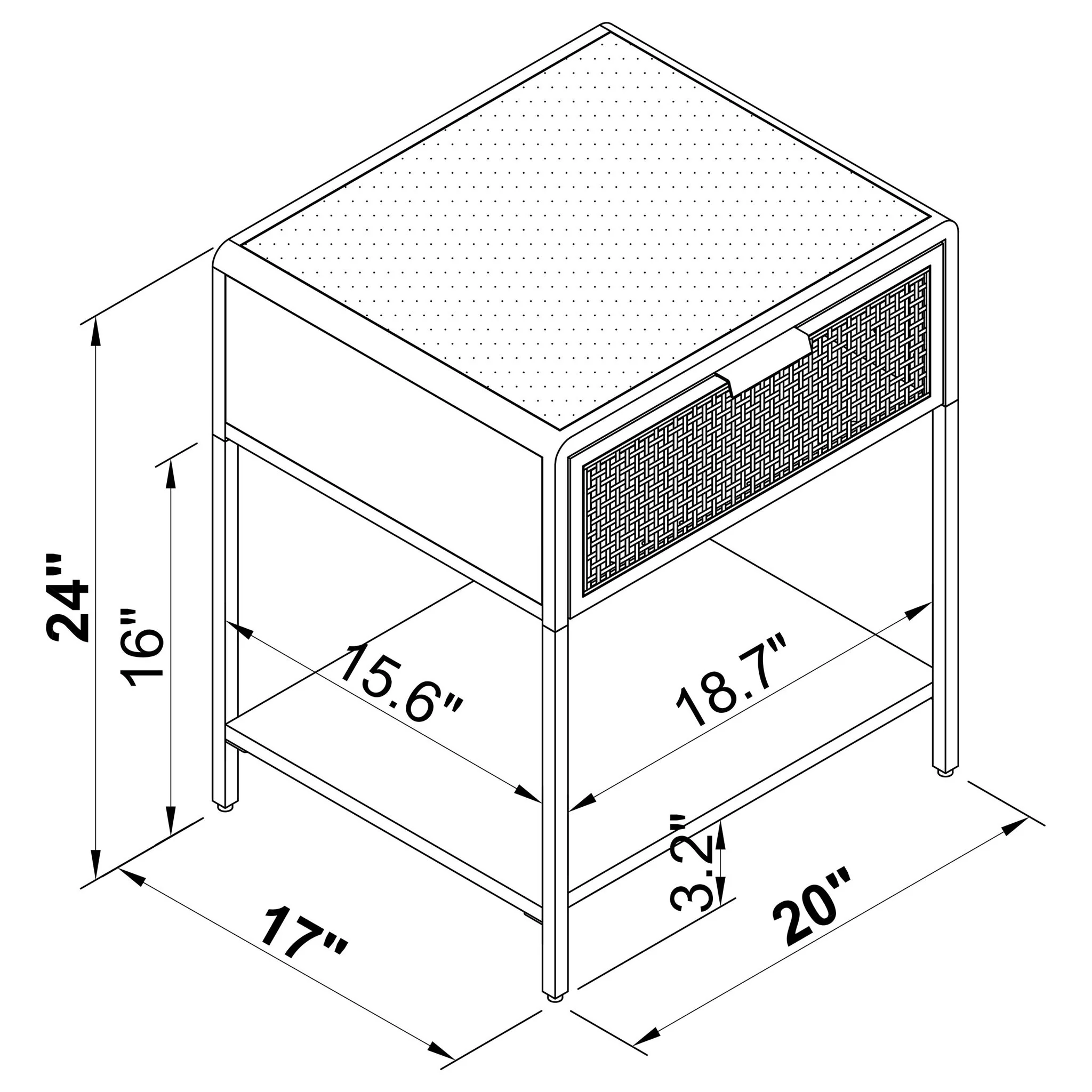Duncan - 1 Drawer Bedside Table - Image 8