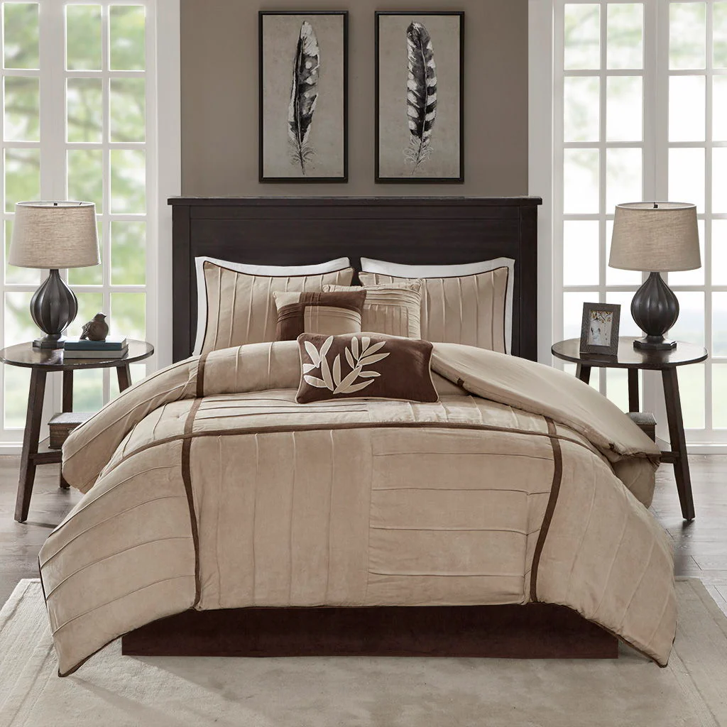 Dune - Queen - Piece Comforter (Set of 7) - Beige - Image 4