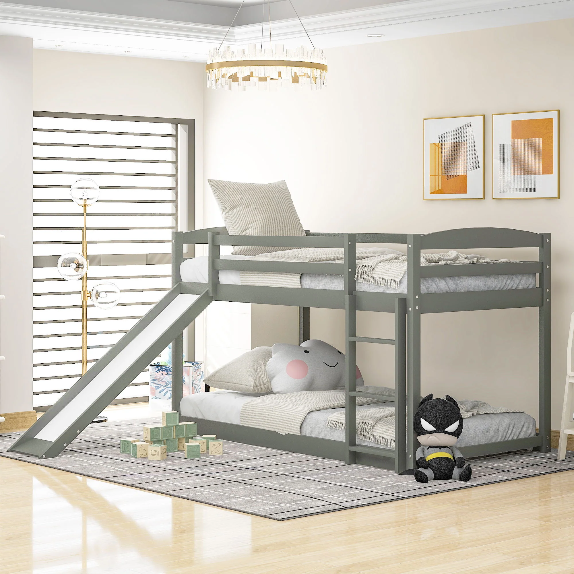 Durable Bunk Bed With Convertible Slide And Ladder - Image 5