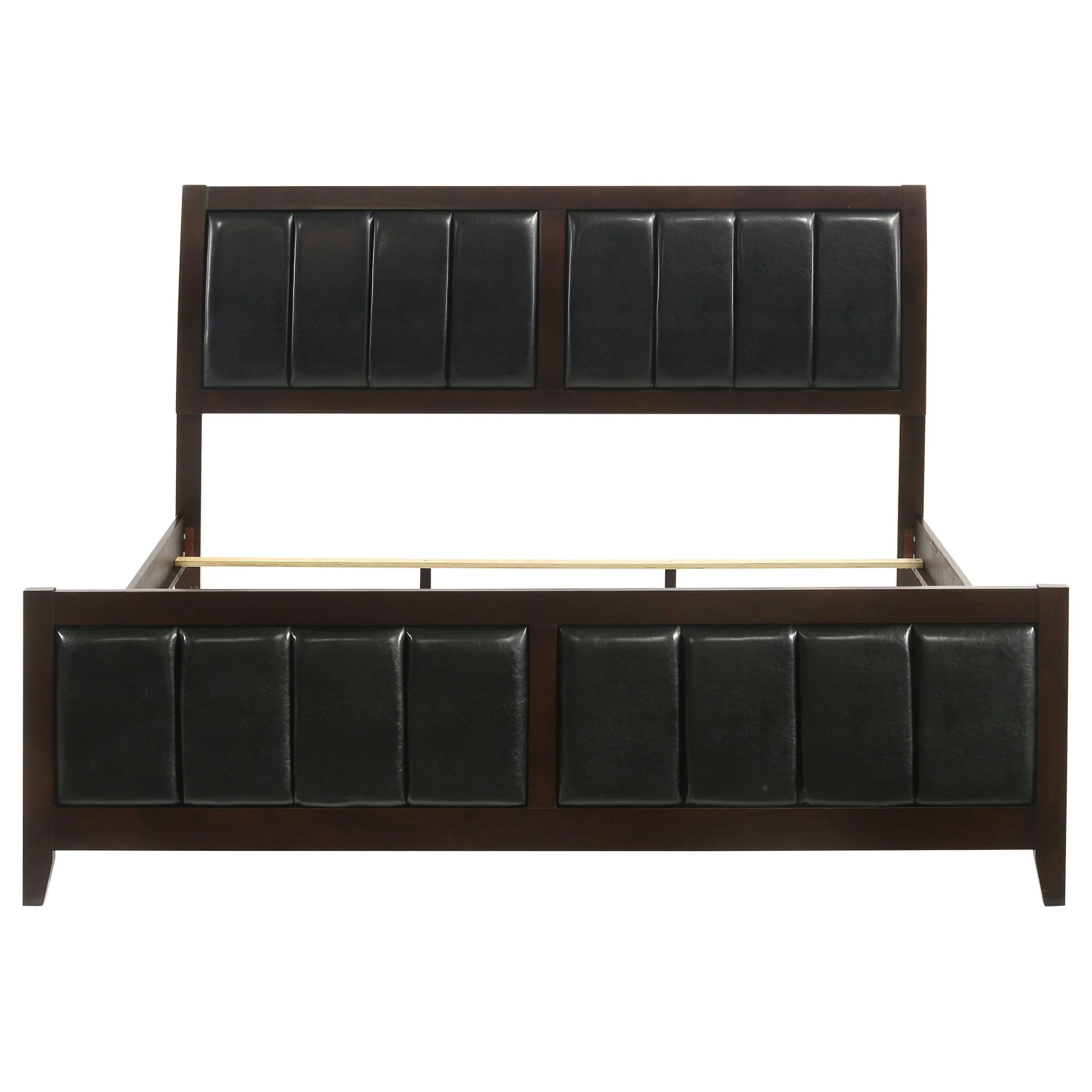 Eastern King Panel Bed With Upholstered Headboard And Footboard - Cappuccino - Image 3