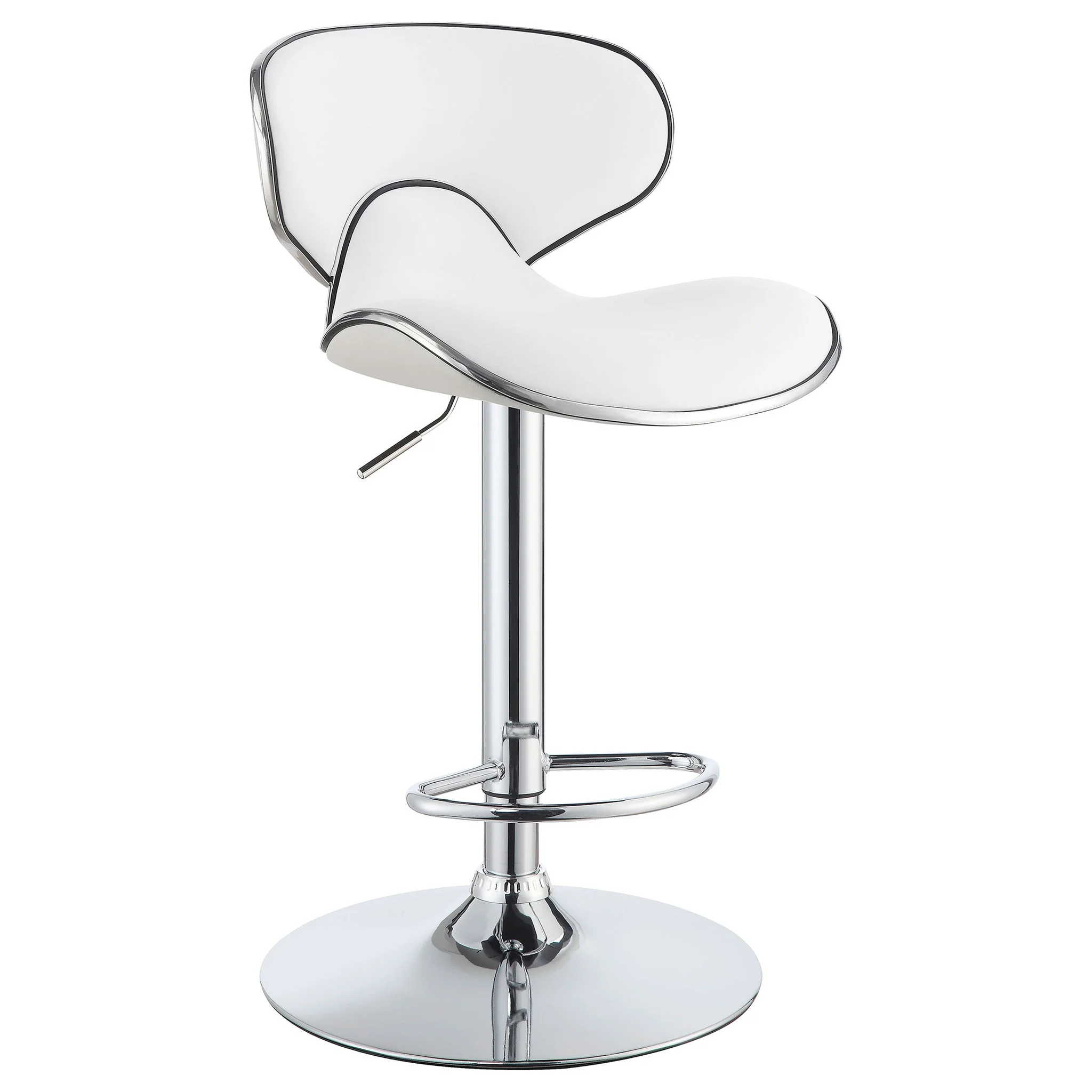 Edenton - Upholstered Adjustable Bar Stool (Set of 2) - White - Image 3