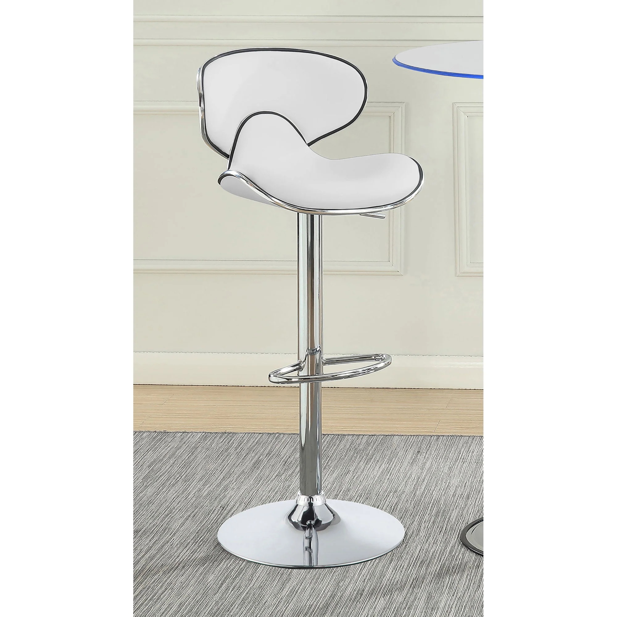 Edenton - Upholstered Adjustable Bar Stool (Set of 2) - White - Image 4