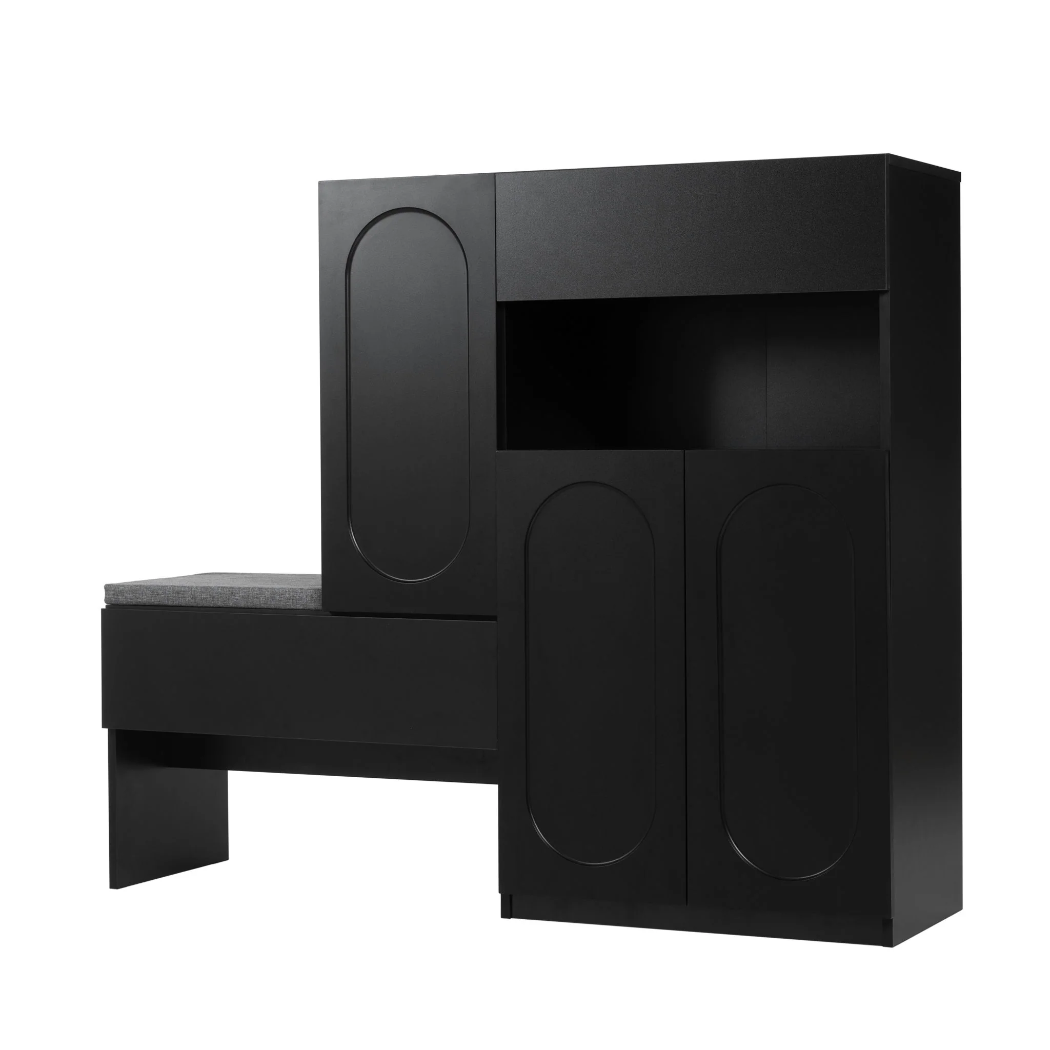 Elegant 2 In 1 Shoe Cabinets With Soft Cushion Versatile Shoe Rack Organizer With Adjustable Shelves