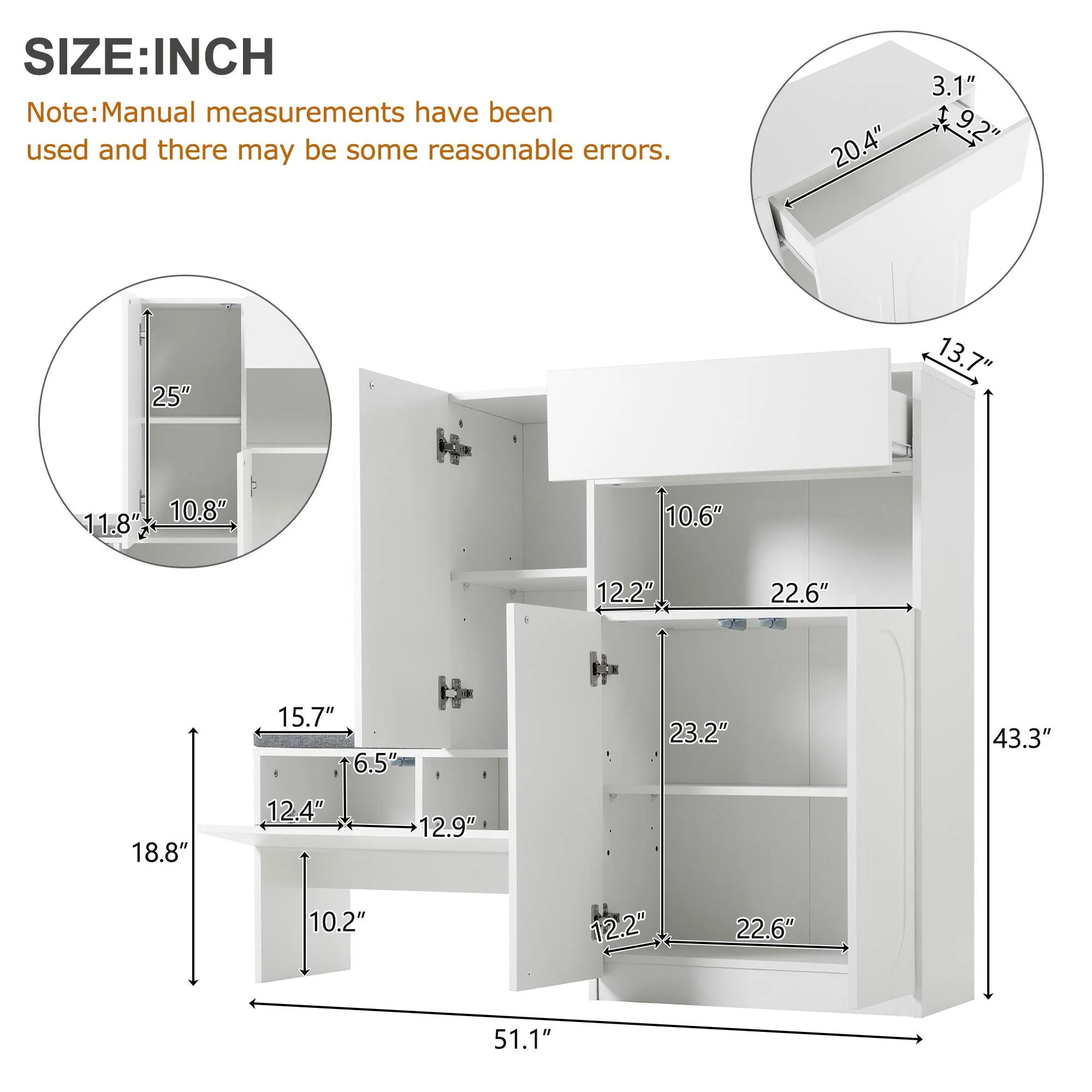 Elegant 2 In 1 Shoe Cabinets With Soft Cushion Versatile Shoe Rack Organizer With Adjustable Shelves - Image 7
