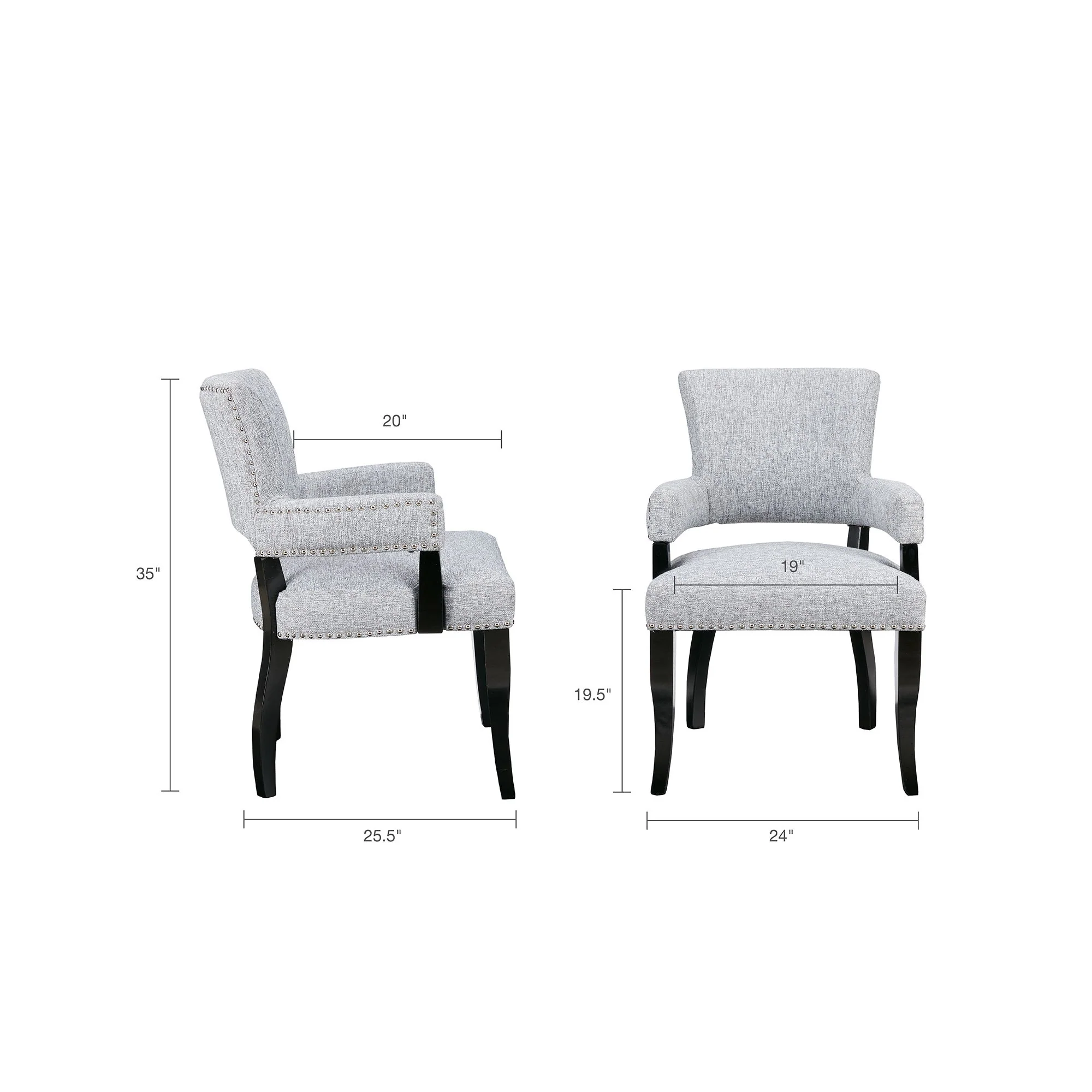 Elegant Arm Dining Chair With Brass Nail Head Detailing - Image 5