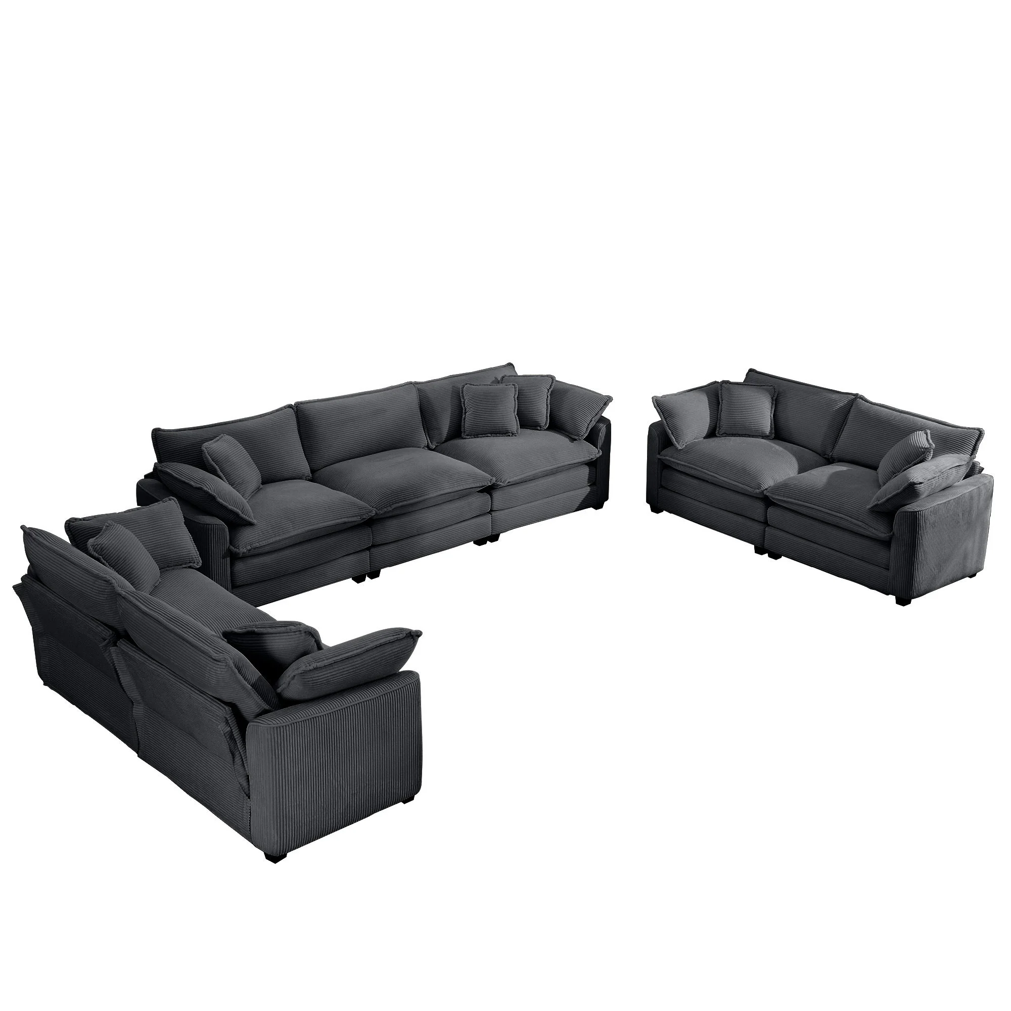 Elegant Oversized Sectional Sofa Set With Deep Seats And Flexible Layout - Image 14