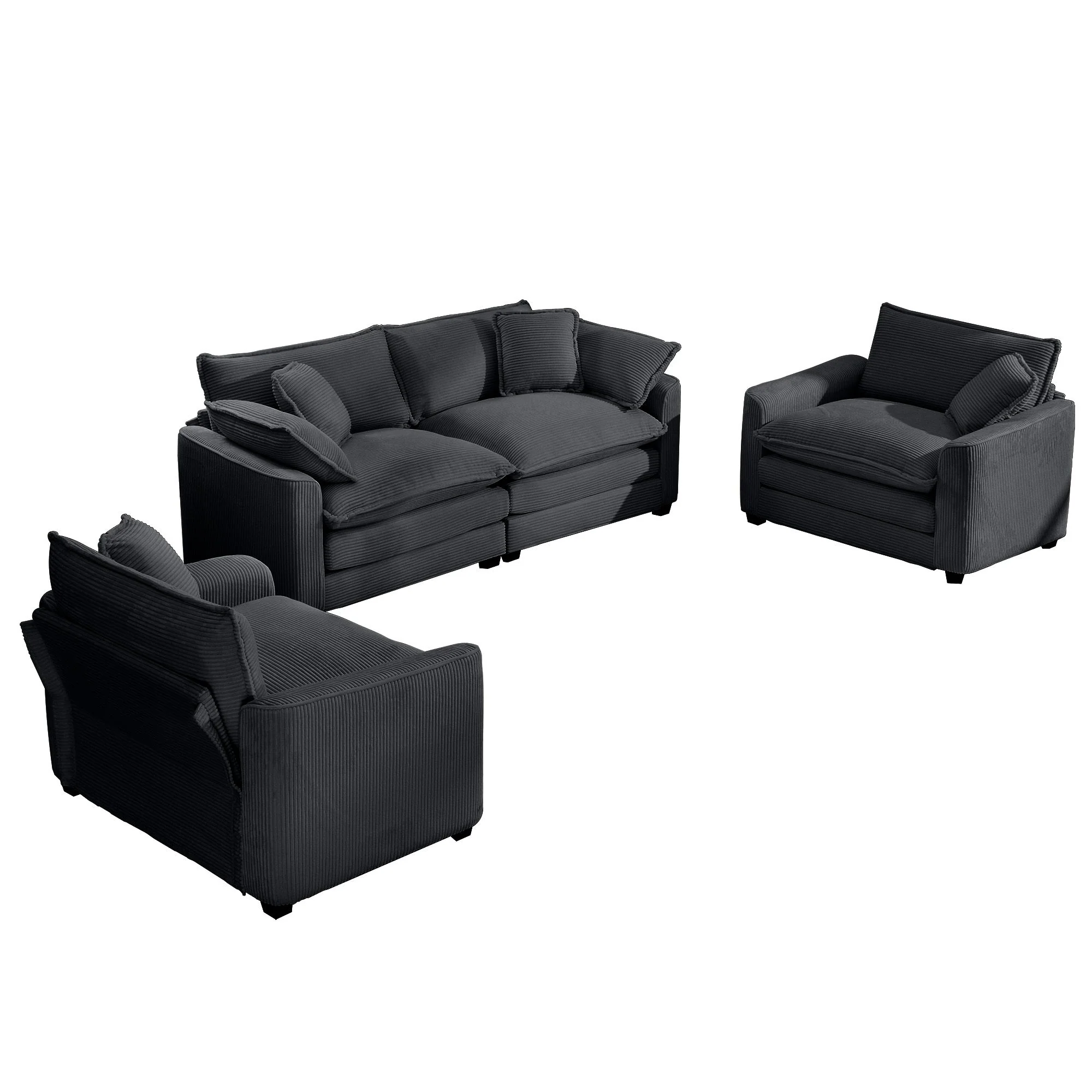 Elegant Oversized Sectional Sofa Set With Deep Seats And Flexible Layout - Image 4