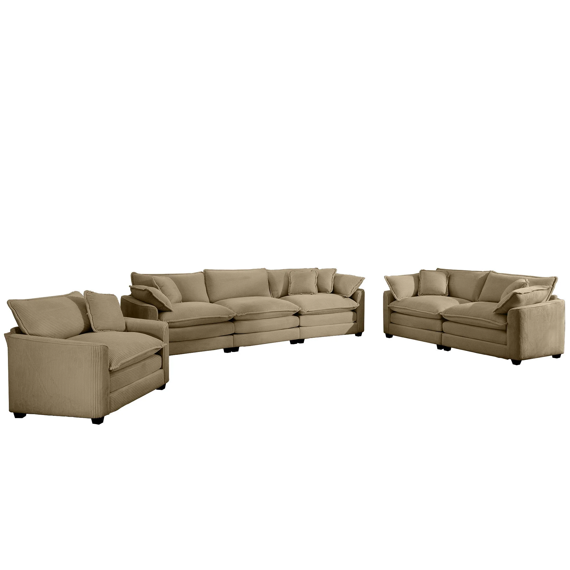 Elegant Oversized Sectional Sofa Set With Deep Seats And Flexible Layout - Image 5