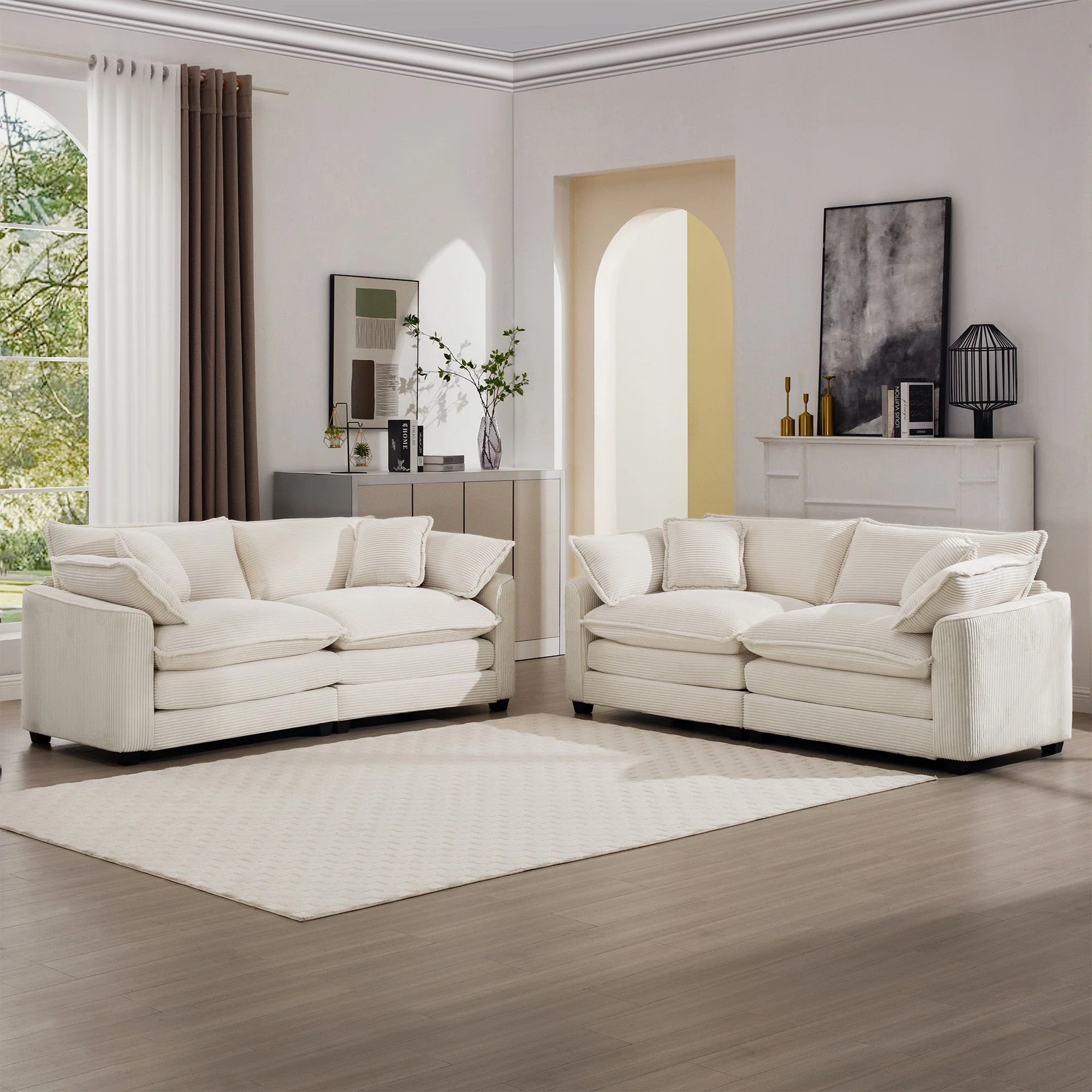 Elegant Oversized Sectional Sofa Set With Deep Seats And Flexible Layout - Image 75