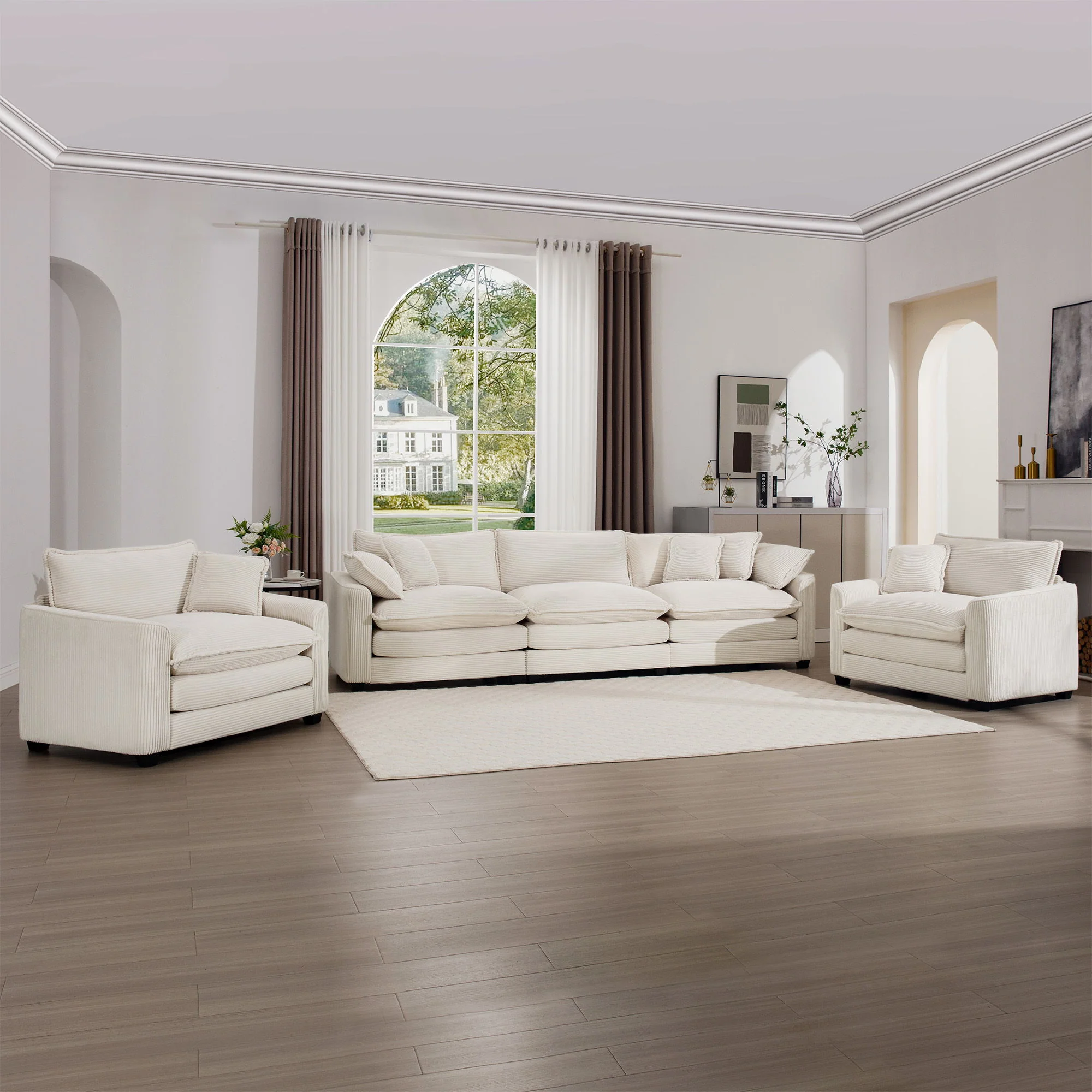 Elegant Oversized Sectional Sofa Set With Deep Seats And Flexible Layout - Image 76