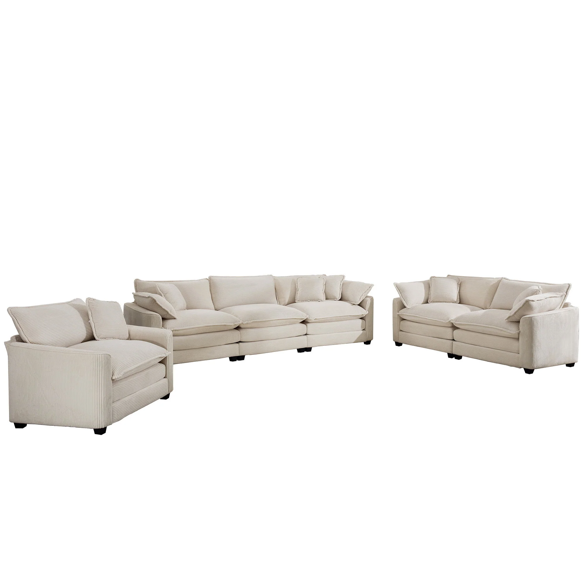 Elegant Oversized Sectional Sofa Set With Deep Seats And Flexible Layout - Image 9
