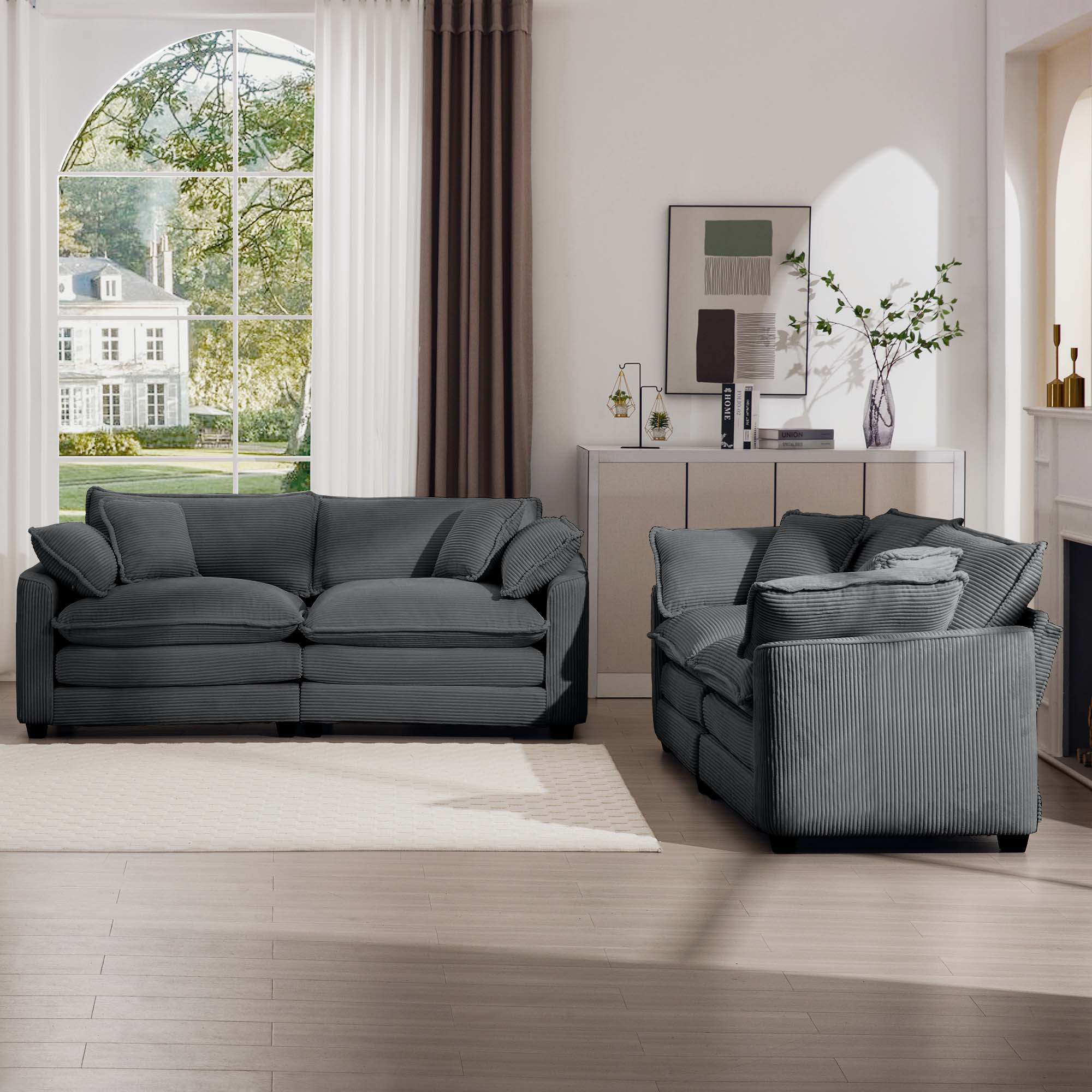 Elegant Oversized Sectional Sofa Set With Deep Seats And Flexible Layout - Image 97