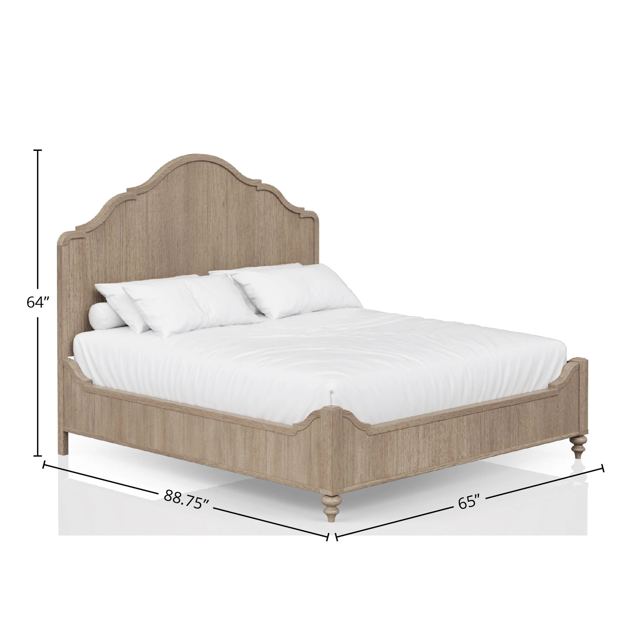 Elegant Design Panel Bed With Transitional Casual Design - Image 3
