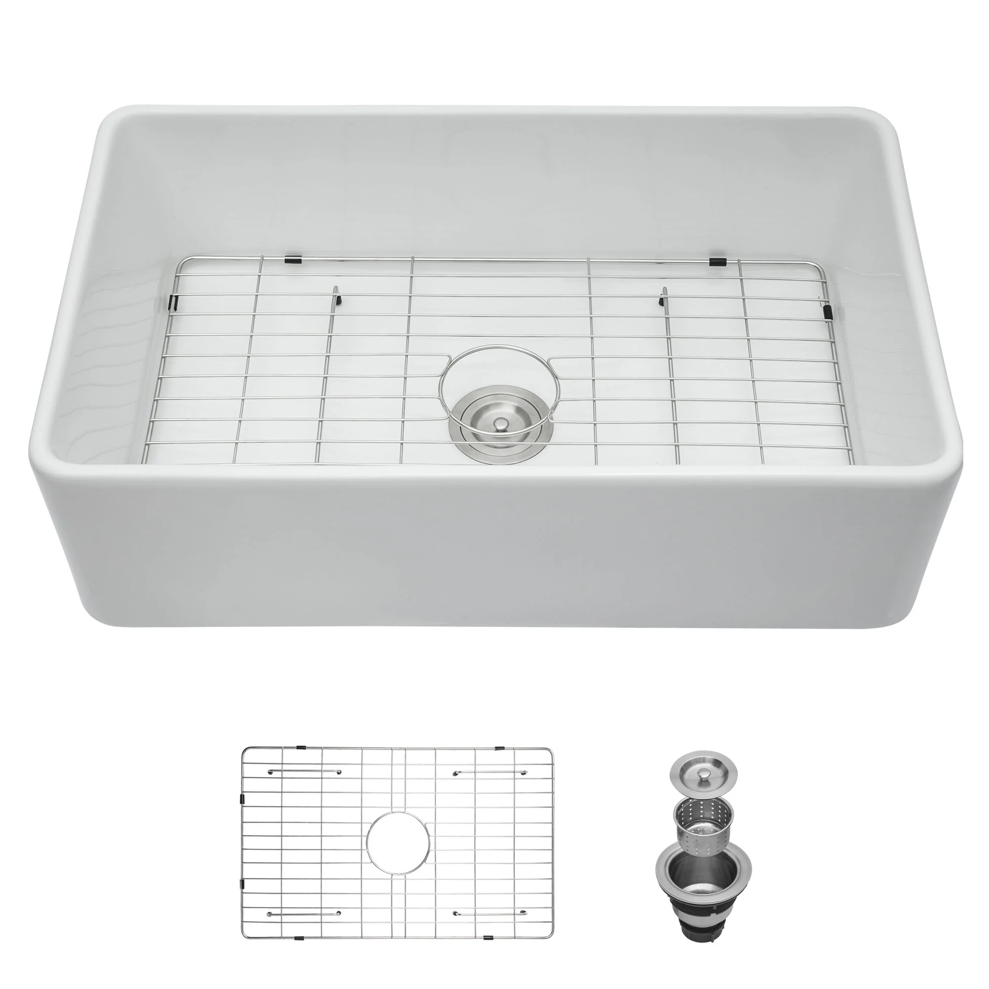 Elegant Farmhouse Apron Front Ceramic Single Bowl, Kitchen Basin - Image 7