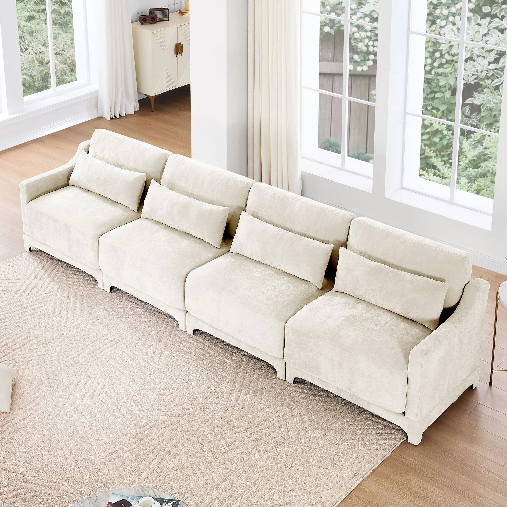 Elegant Sofa With Ergonomic Design And Lumbar Pillows - Image 16