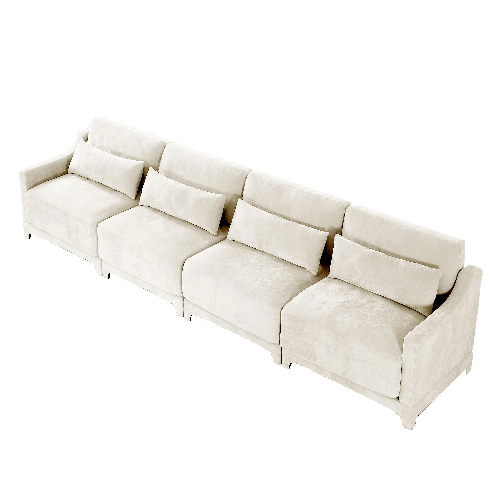 Elegant Sofa With Ergonomic Design And Lumbar Pillows - Image 2