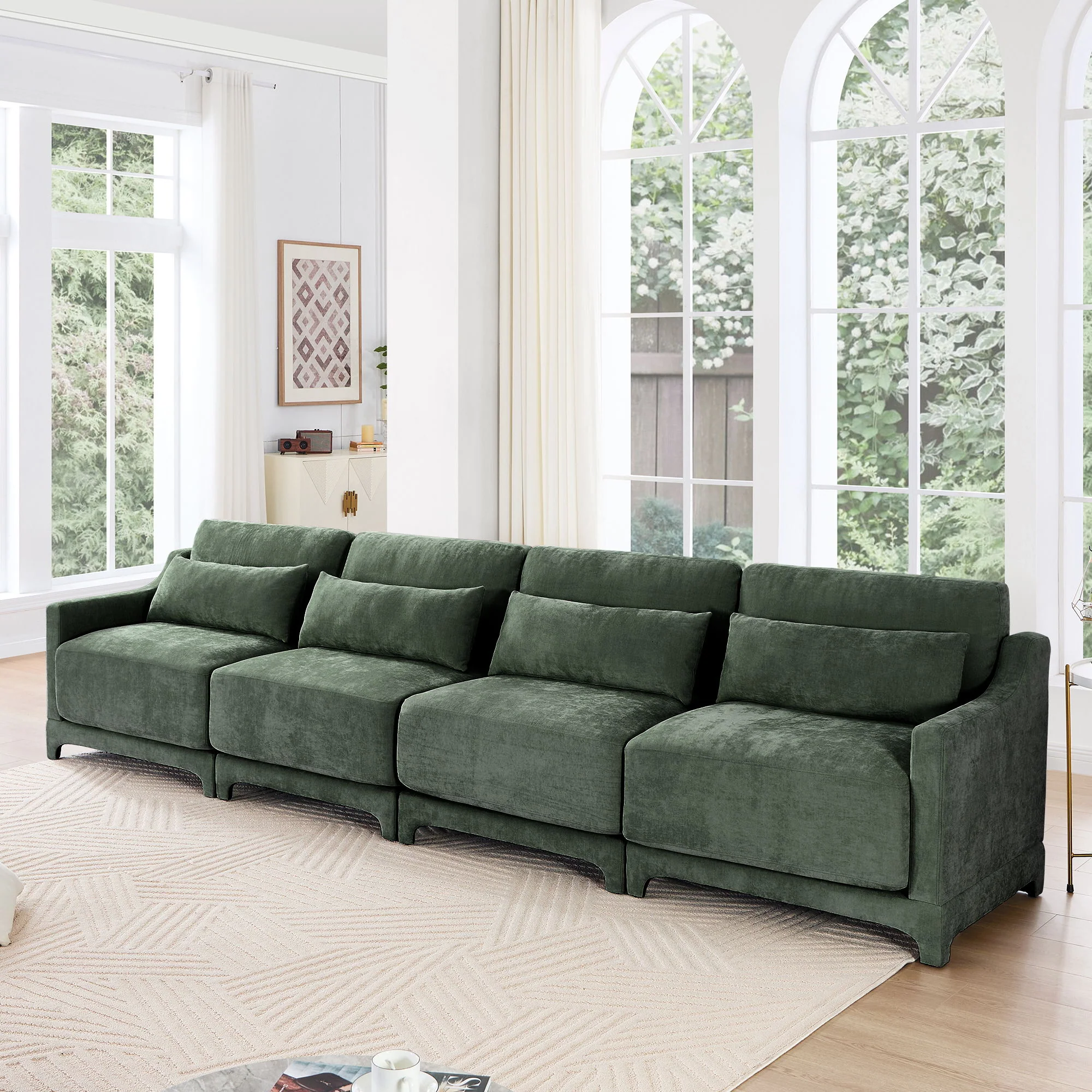 Elegant Sofa With Ergonomic Design And Lumbar Pillows - Image 21