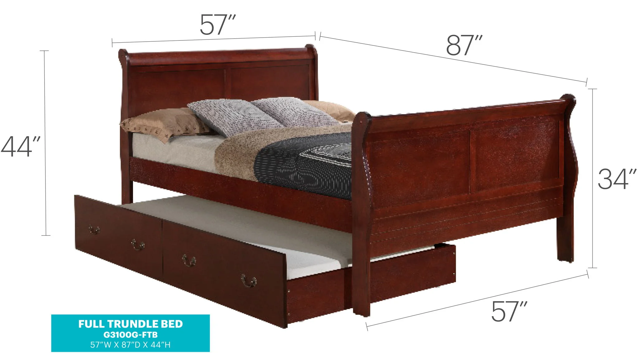 Elegant Trundle Bed With Timeless Charm - Image 34
