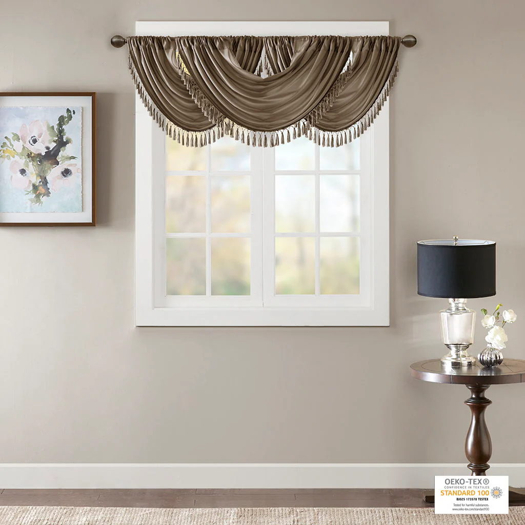 Elena - Waterfall Embellished Valance - Bronze - Image 3