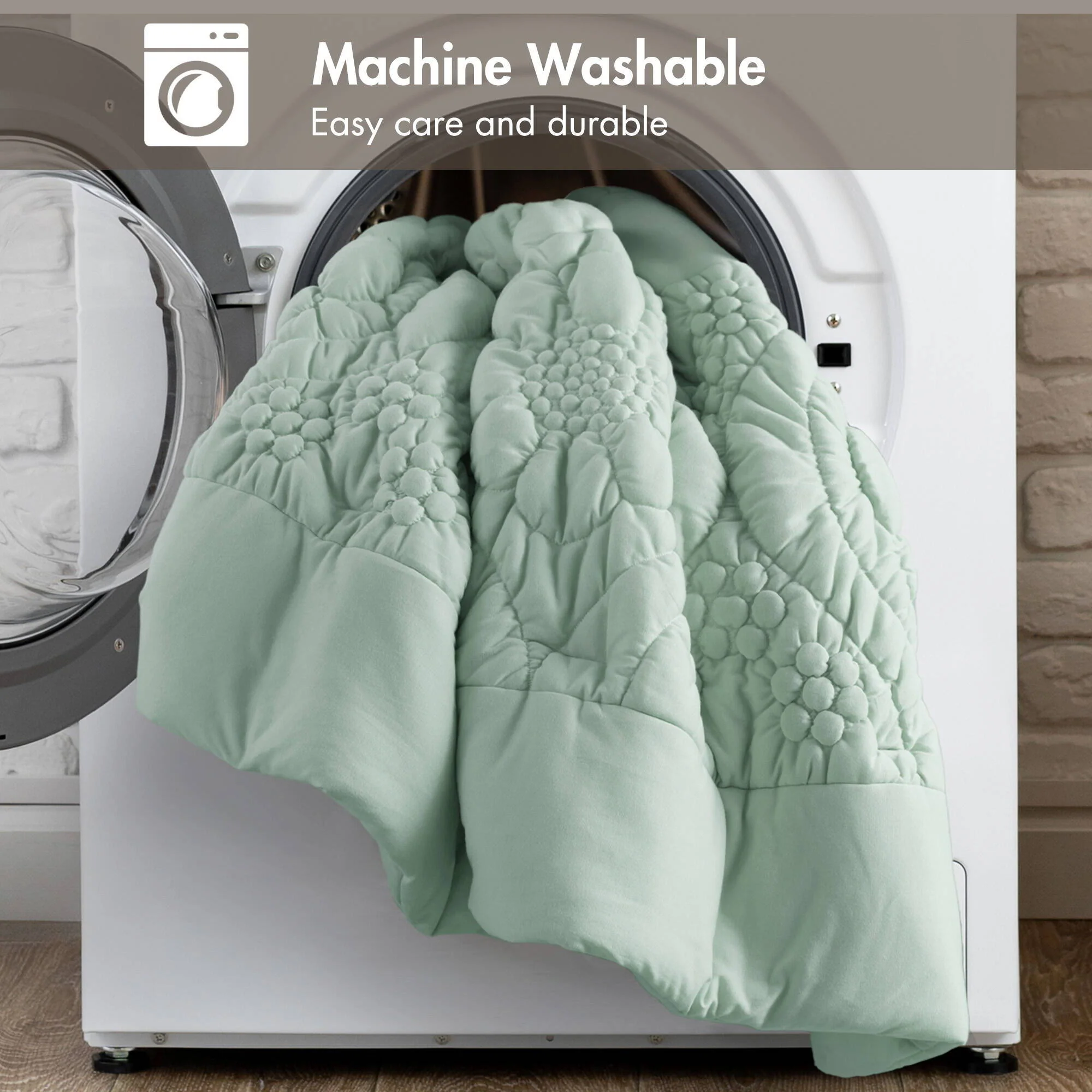 Elise - Full/Queen Comforter Set - Sage - Image 4