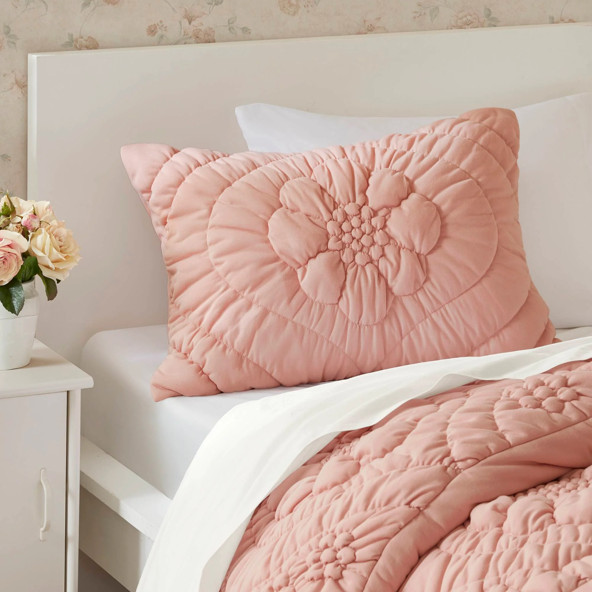 Elise - King Comforter Set - Pink - Image 3