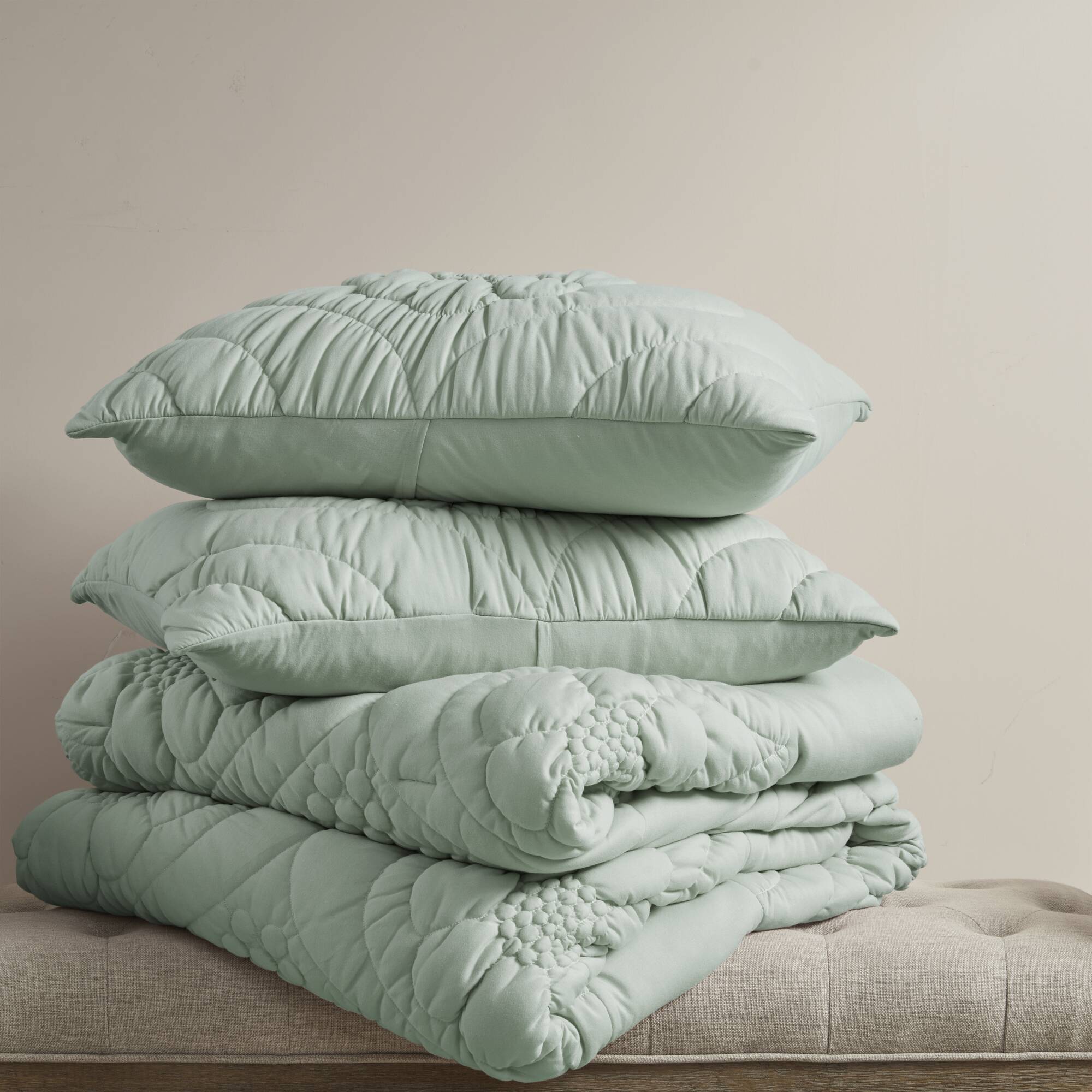 Elise - King Comforter Set - Sage - Image 2