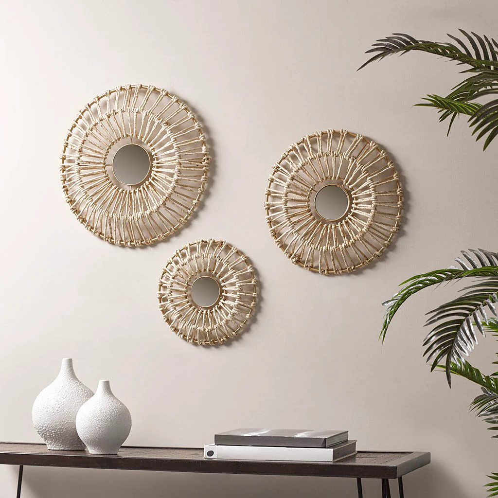 Ella - Corn Leaves Wall Decoration (Set of 3) - Neutral - Image 4