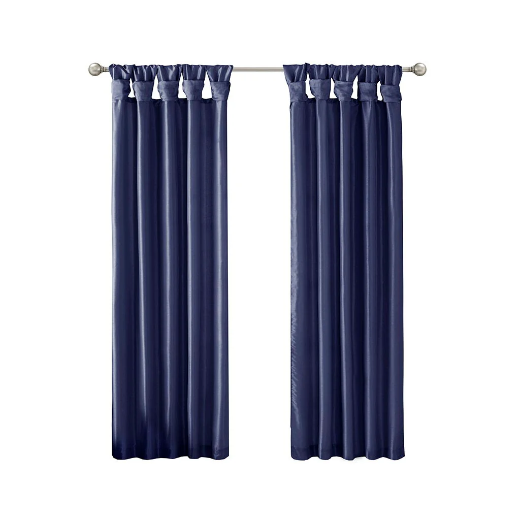 Emilia - 84" Twist Tab Lined Window Curtain - Navy - Image 4