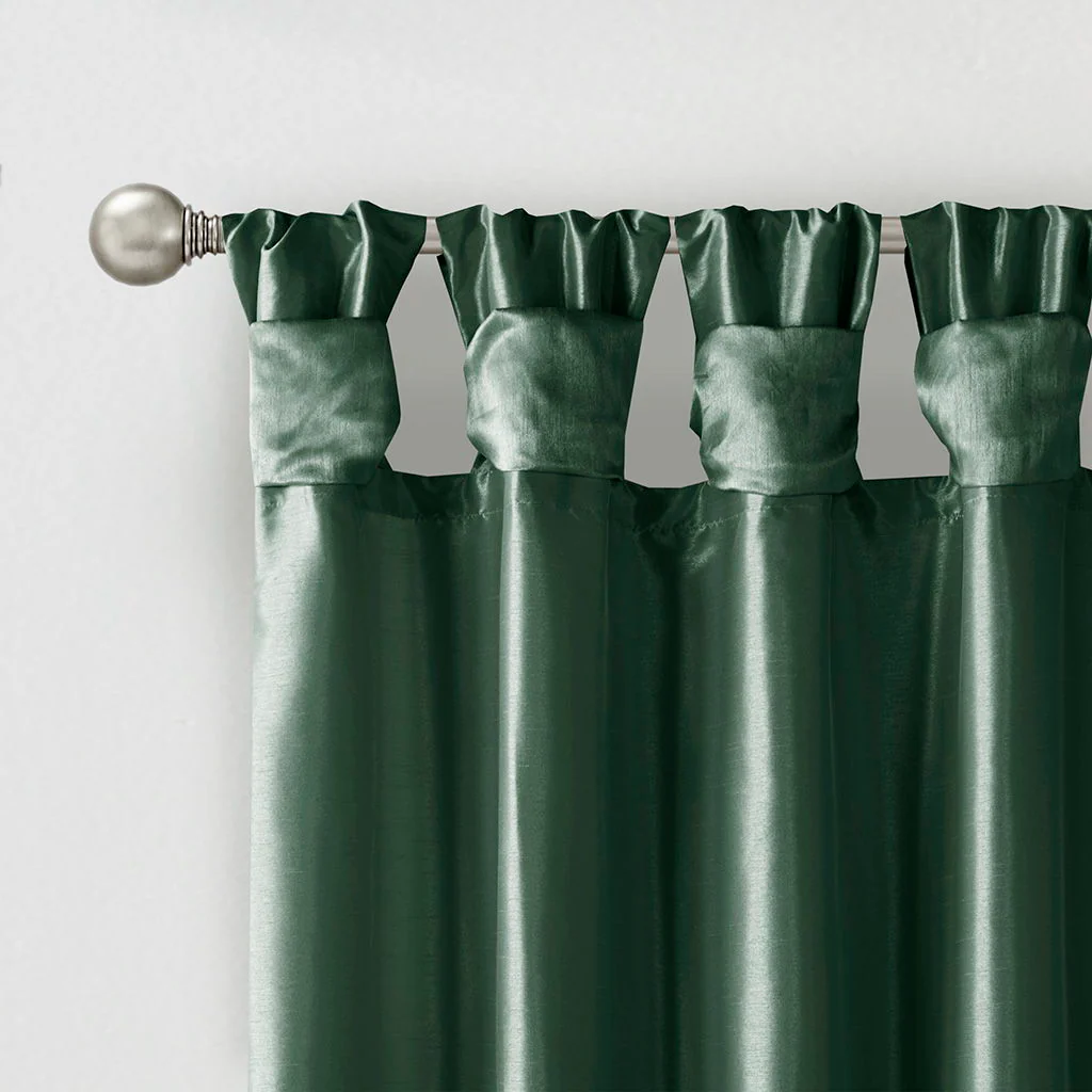 Emilia - Twist Tab Lined Window Curtain Panel - Green - Image 3