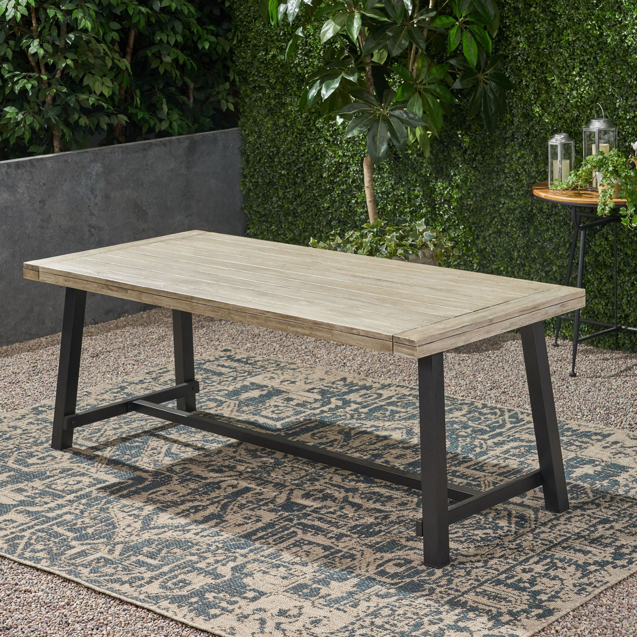 Equilibrium - Outdoor Dining Table With Wooden Frame And Slat Top - Image 7