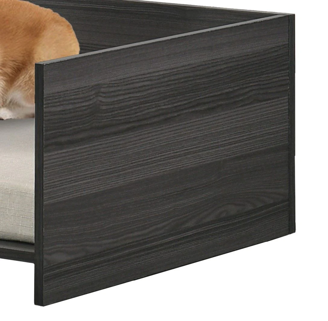 Esme - Wide Comfy Pet Bed With Cushion And Side Storage Compartment - Ash Gray - Image 4