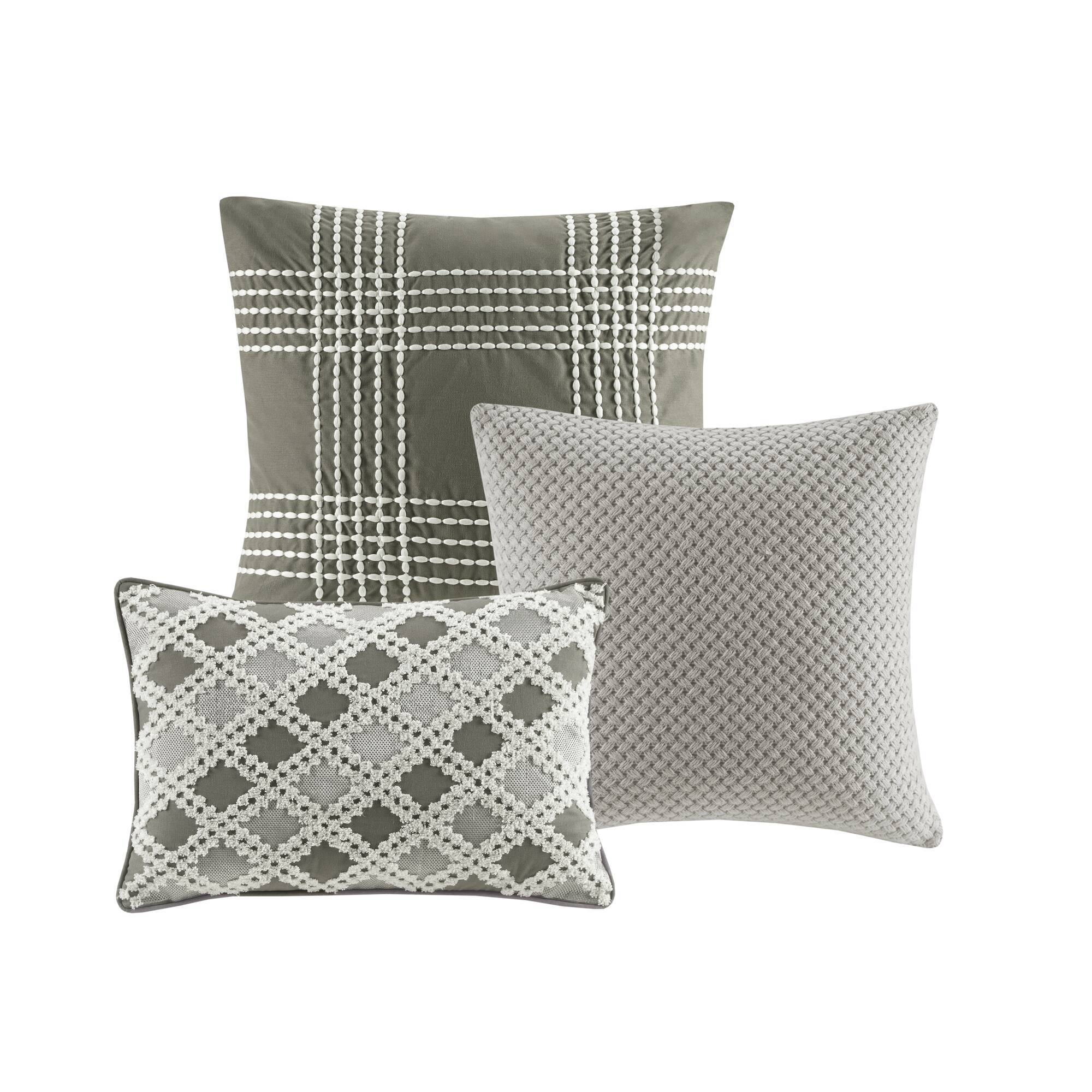Essence - Queen 8 Piece Clip Comforter Set - Gray - Image 3